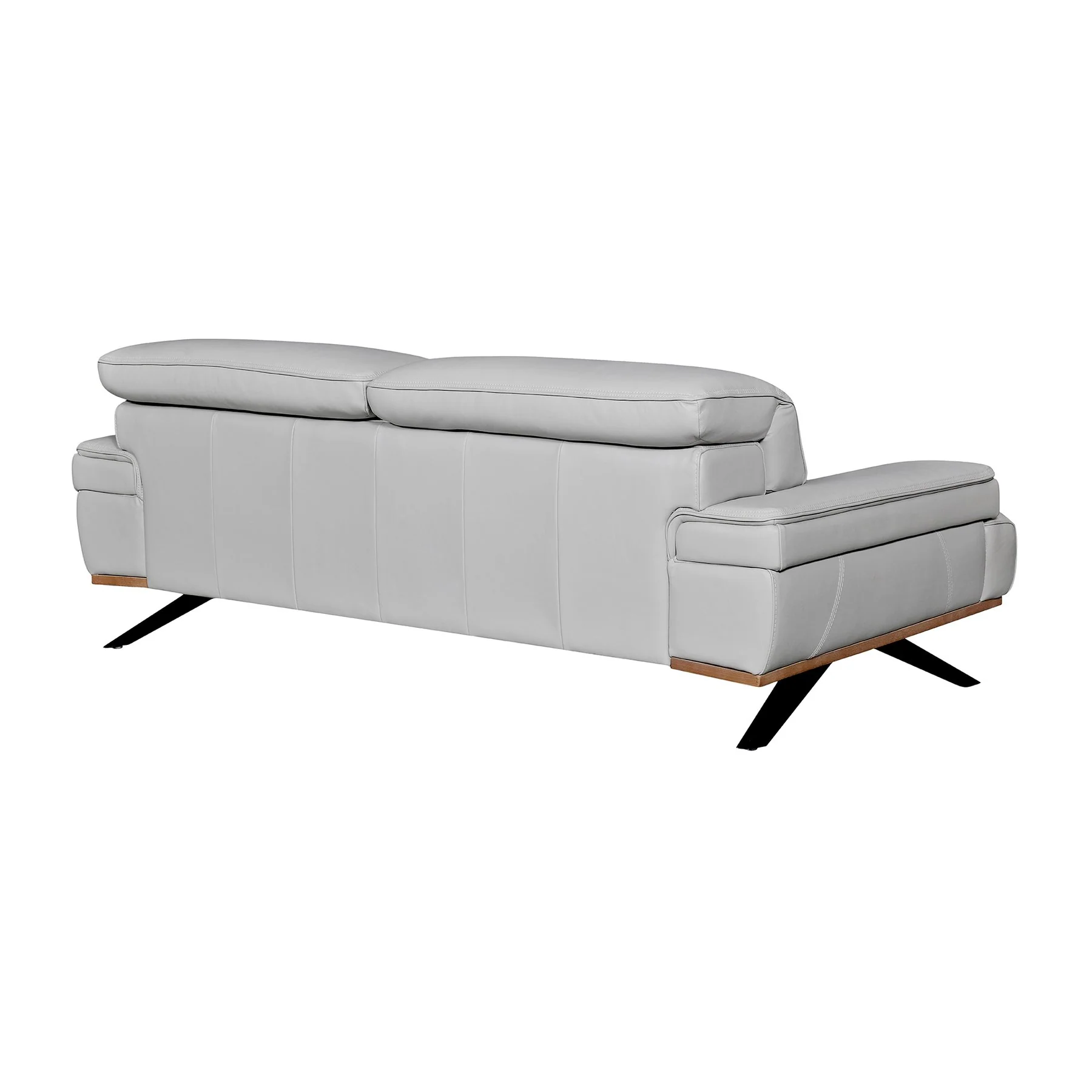Prato 89" Dove Gray Leather Sofa - Image 3
