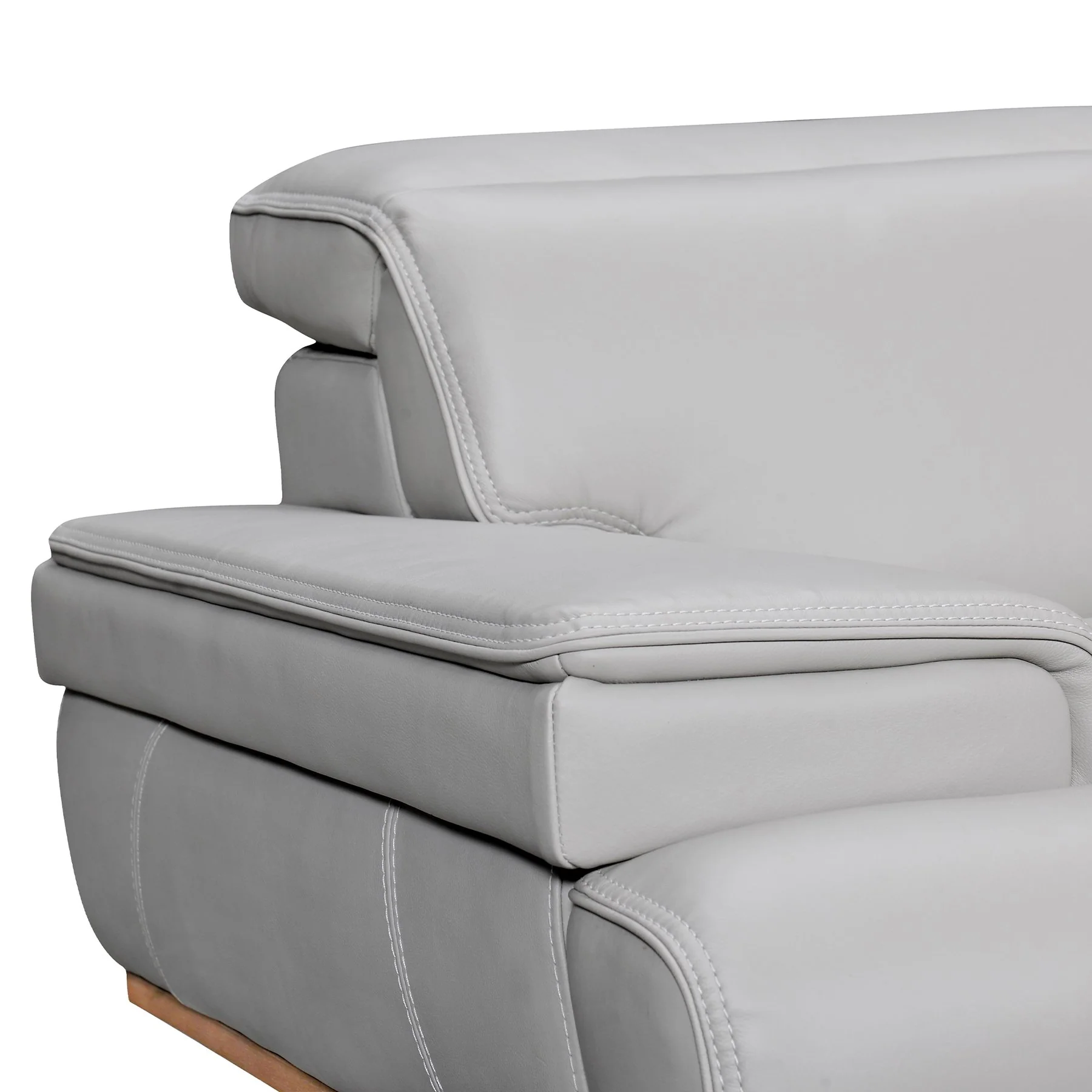 Prato 89" Dove Gray Leather Sofa - Image 5