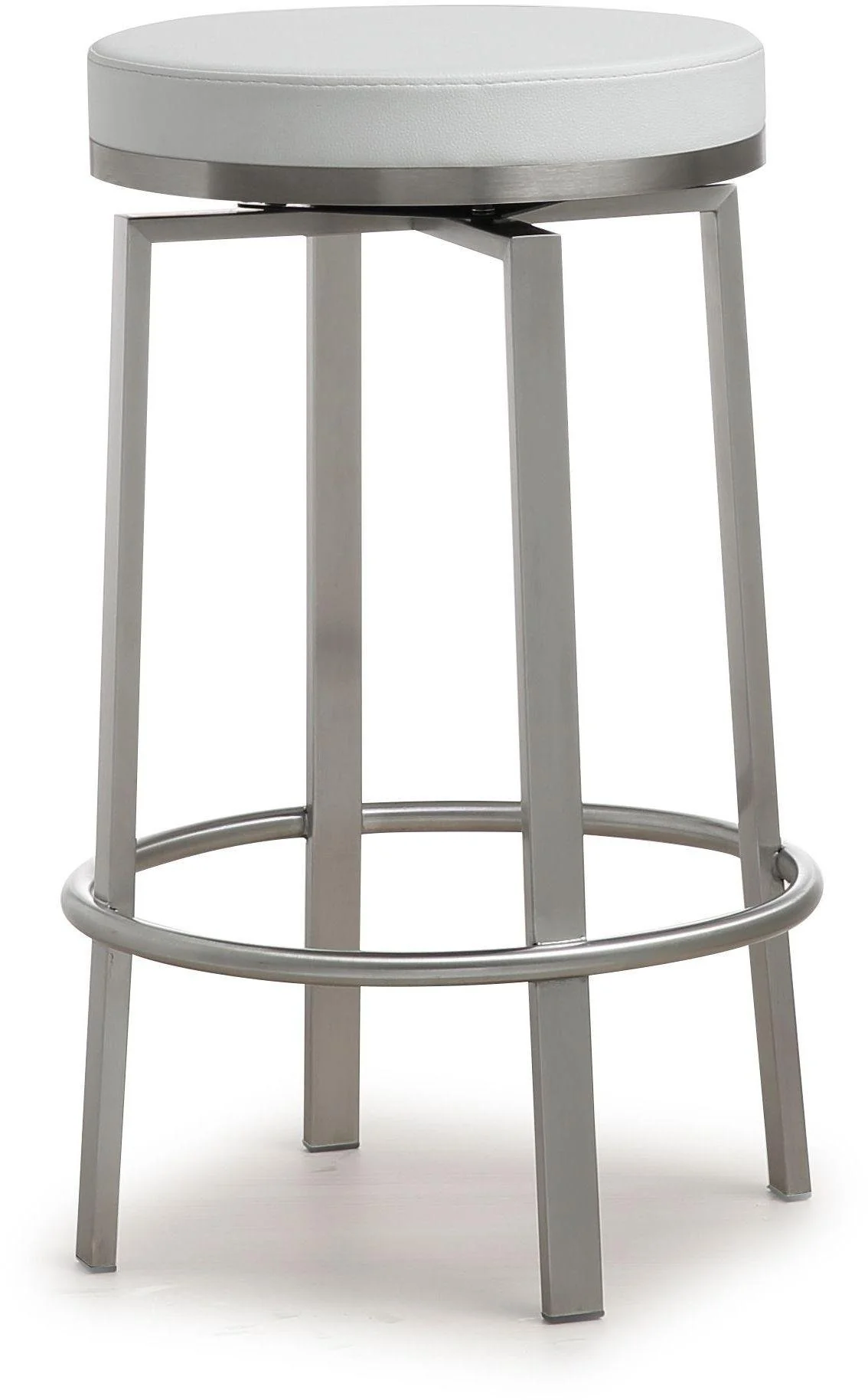 Pratt White Performance Vegan Leather Swivel Counter Stool - Set of 2 - Image 3