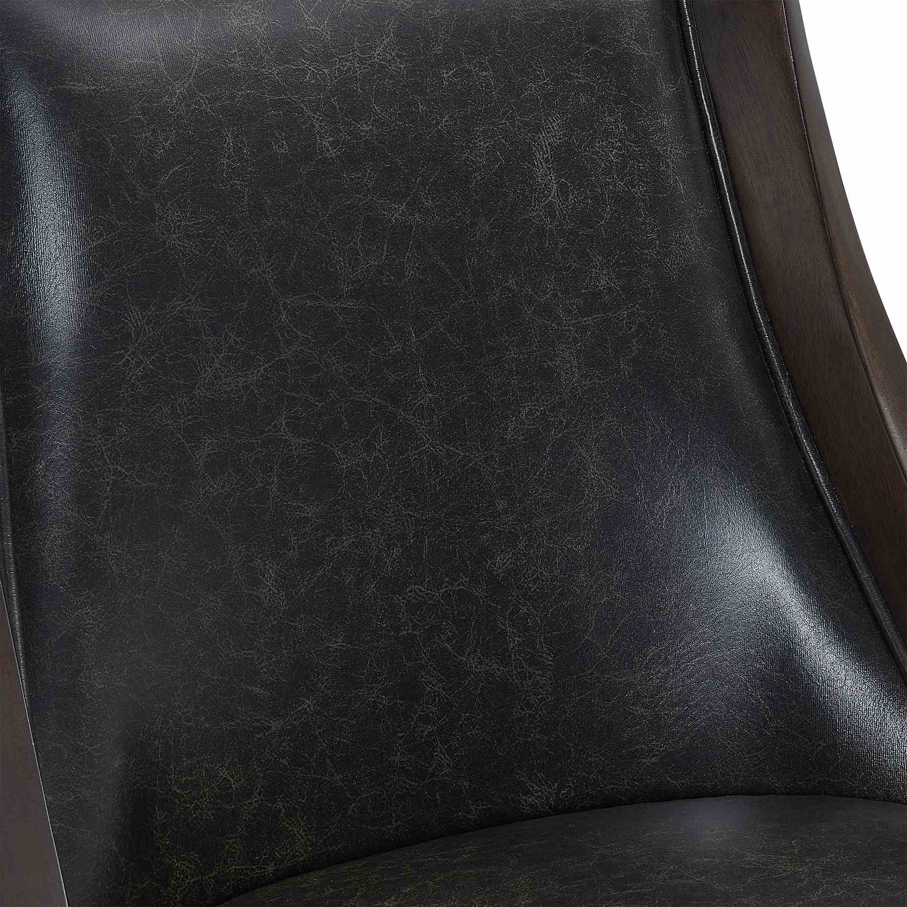 Presley 26" Counter Height Wood Swivel Barstool in Espresso Finish with Onyx Faux Leather - Image 7