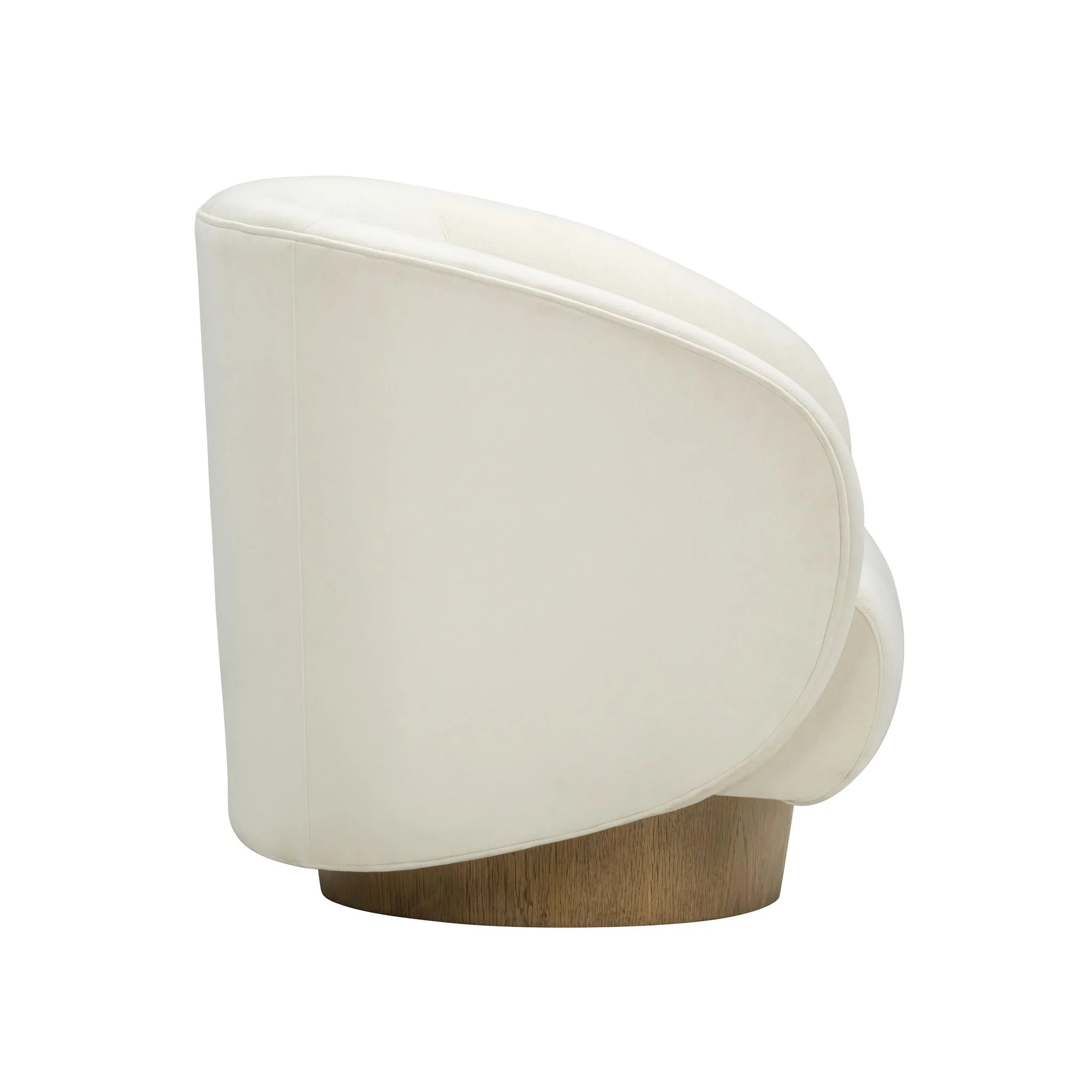 Presley Cream Velvet Swivel Accent Chair - Image 4