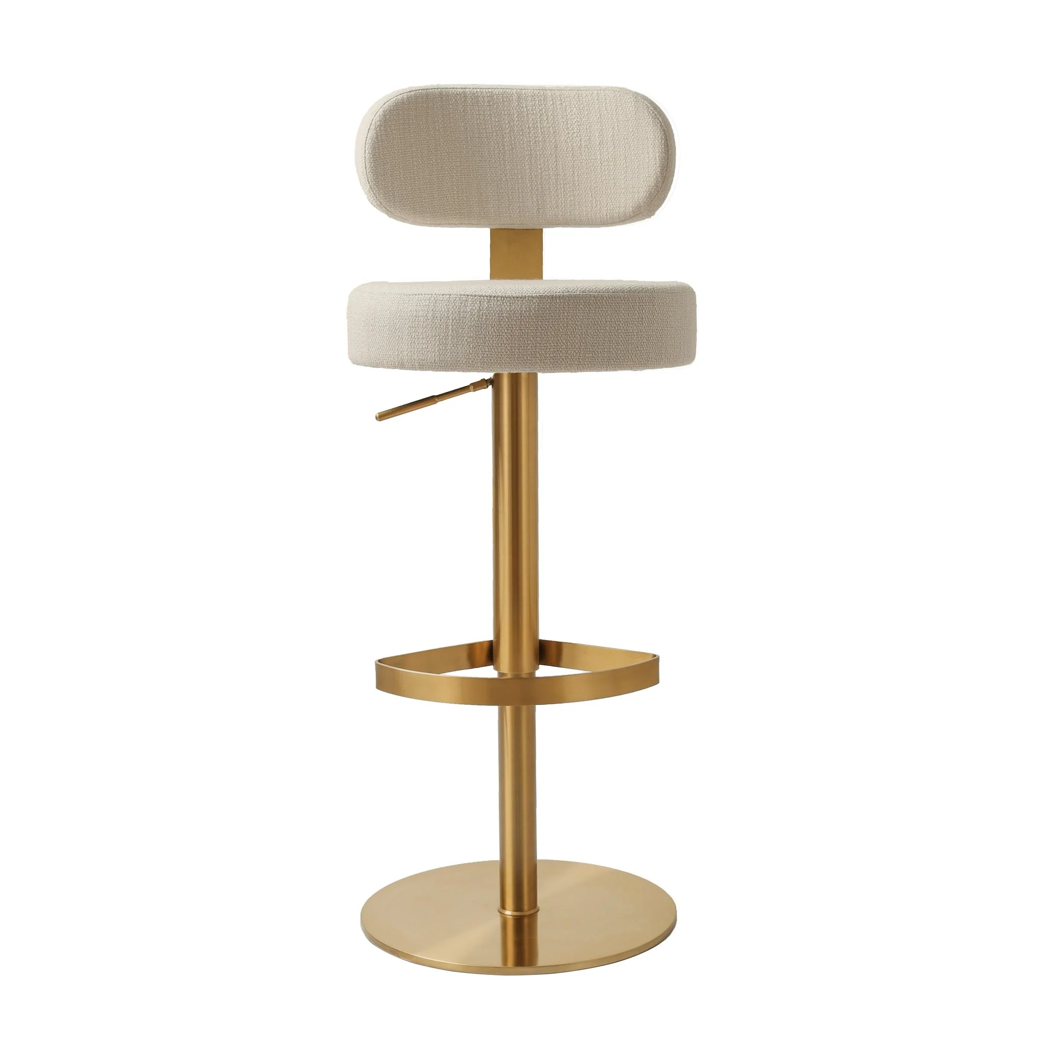 Primrose Cream Textured Performance Fabric Adjustable Stool - Image 3