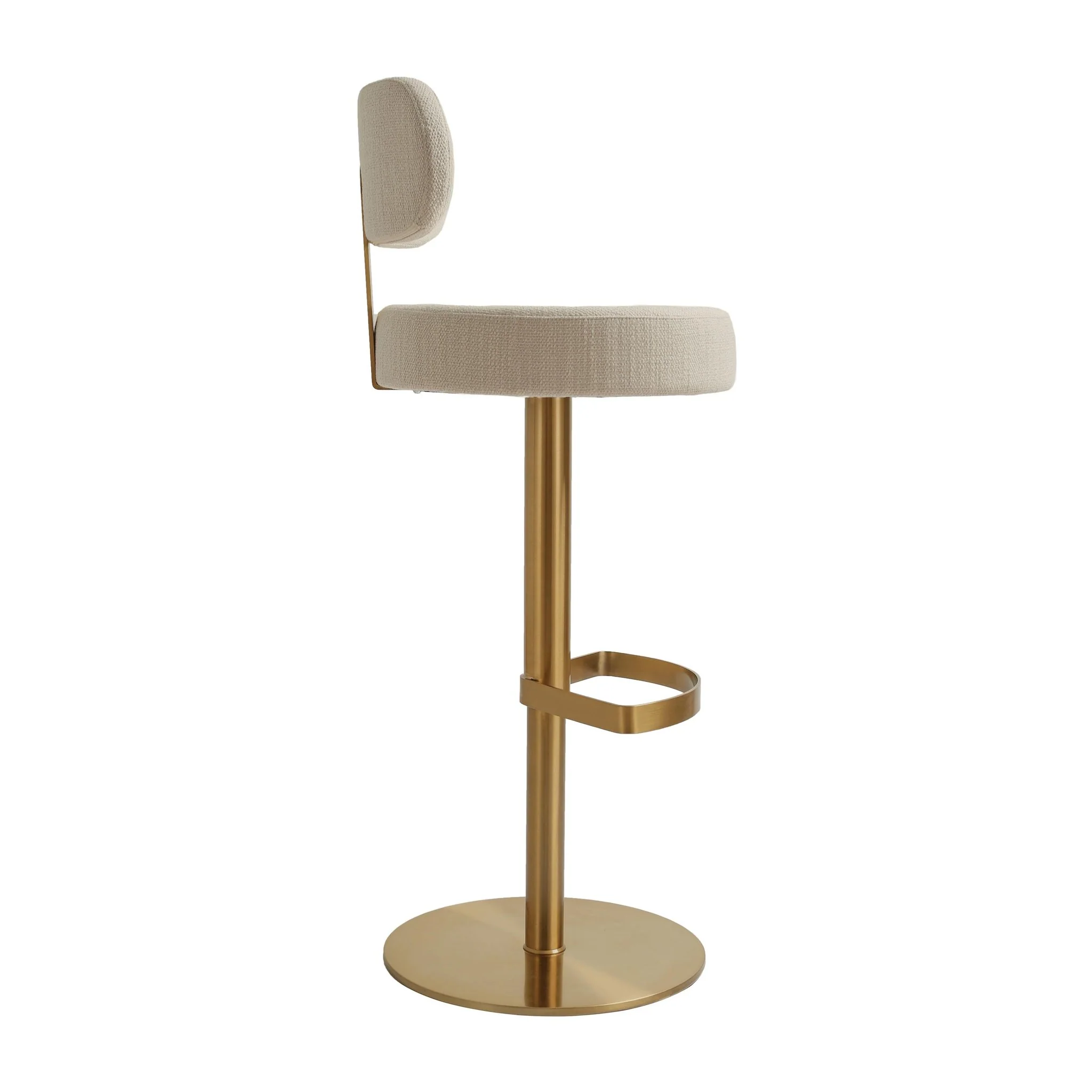 Primrose Cream Textured Performance Fabric Adjustable Stool - Image 5