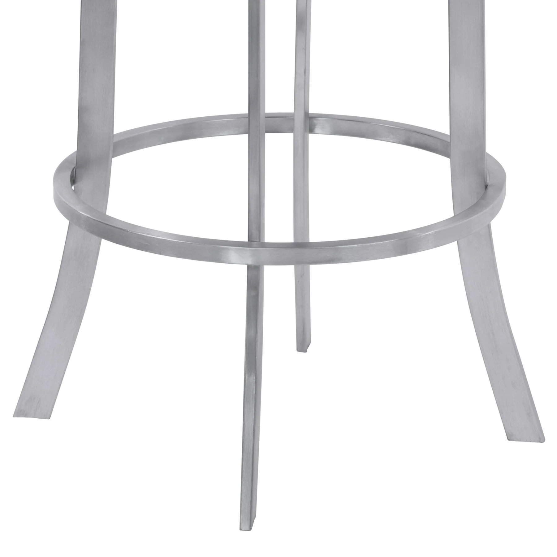 Prinz 26" Counter Height Swivel Black Faux Leather and Brushed Stainless Steel Bar Stool - Image 5