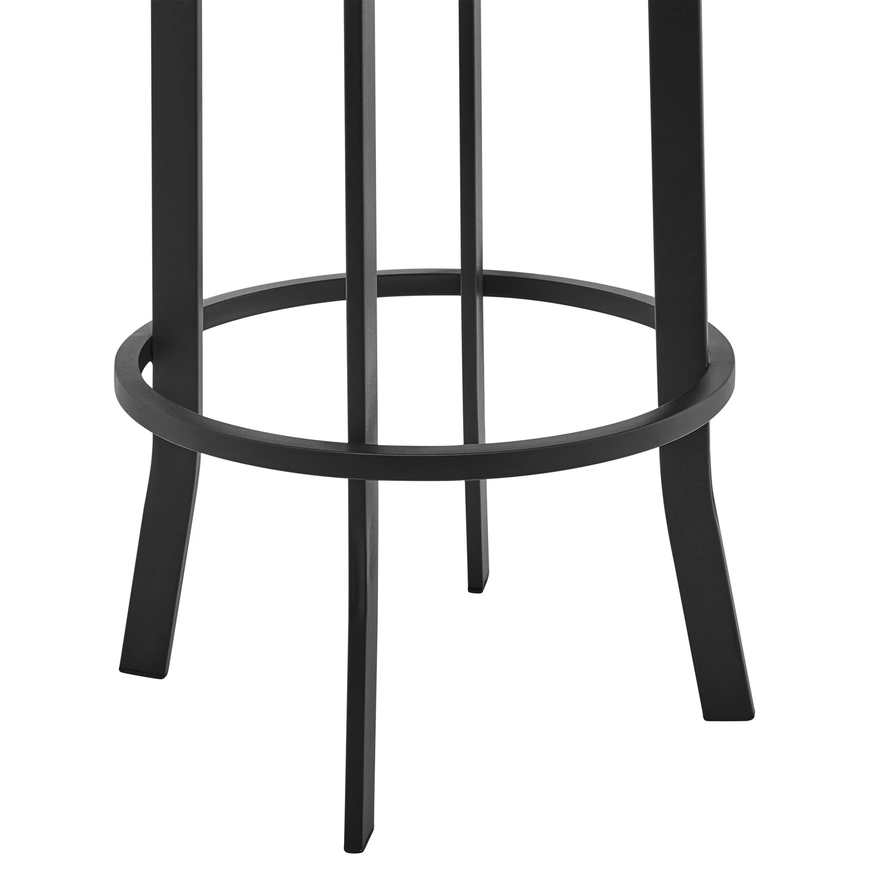 Prinz 26" Counter Height Swivel Gray Faux Leather and Black Metal Bar Stool - Image 5