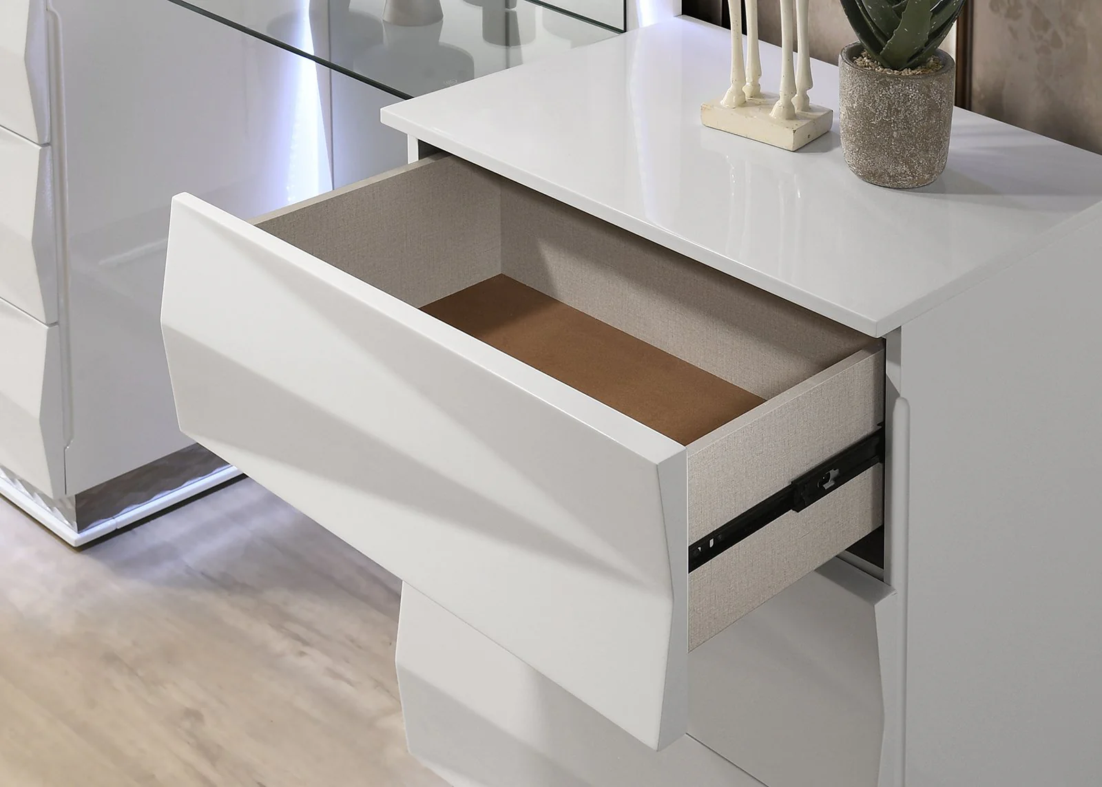 Prisma Vanity Set w/ Stool, White - Image 4