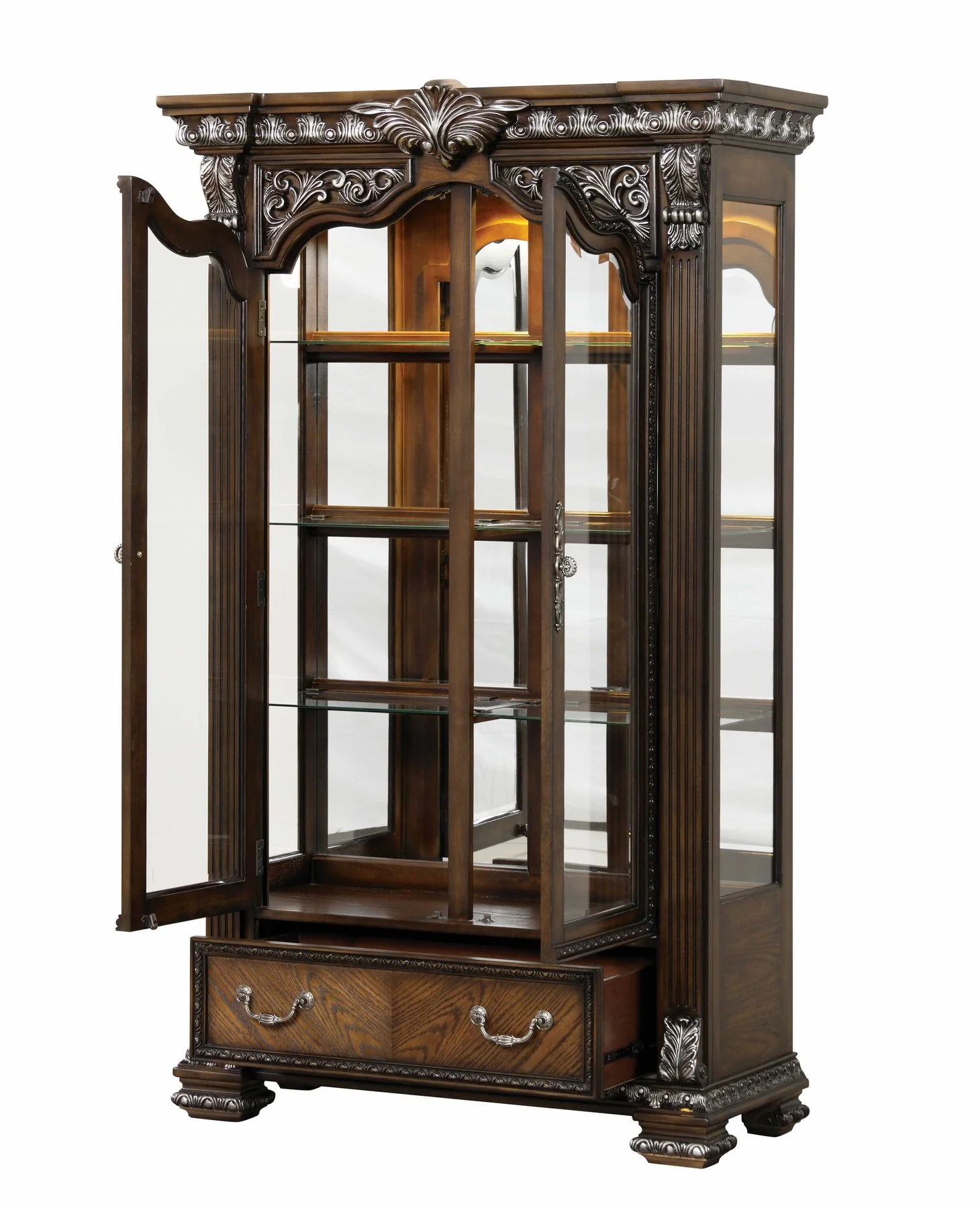 Promenade Curio Cabinet, Dark Brown - Image 5