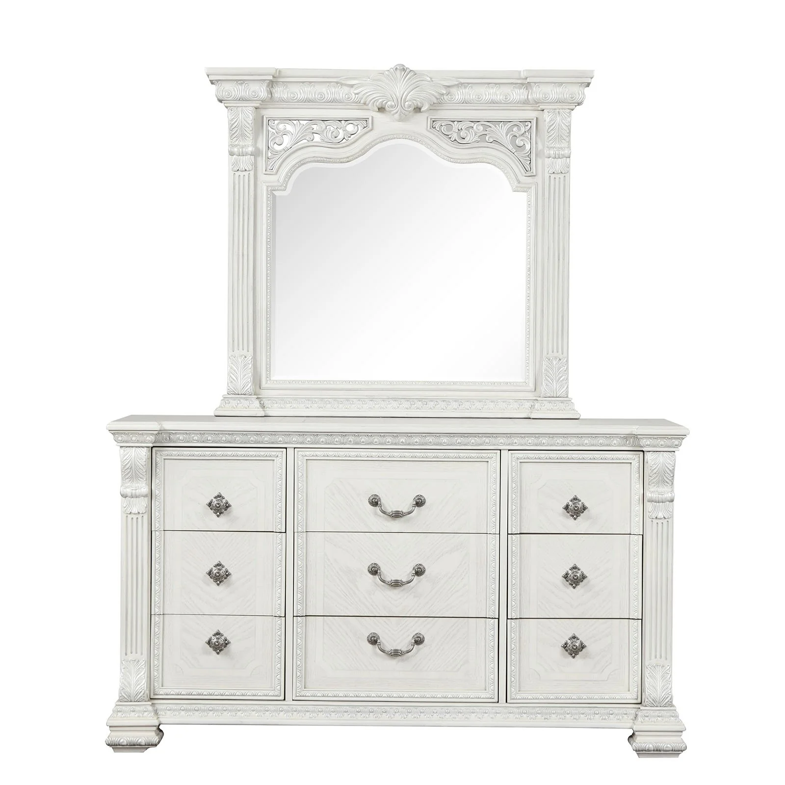 Promenade Dresser w/Jewelry Box, Wire Brushed White - Image 6