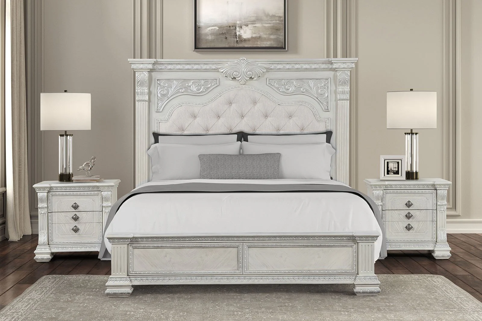 Promenade E.King Bed, Wire Brushed White - Image 2