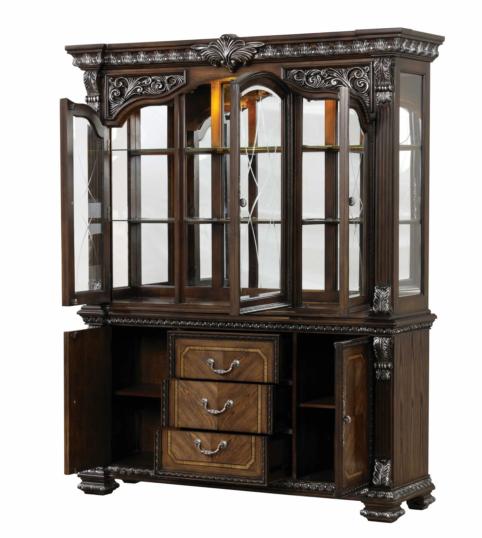 Promenade Hutch And Buffet, Dark Brown - Image 3