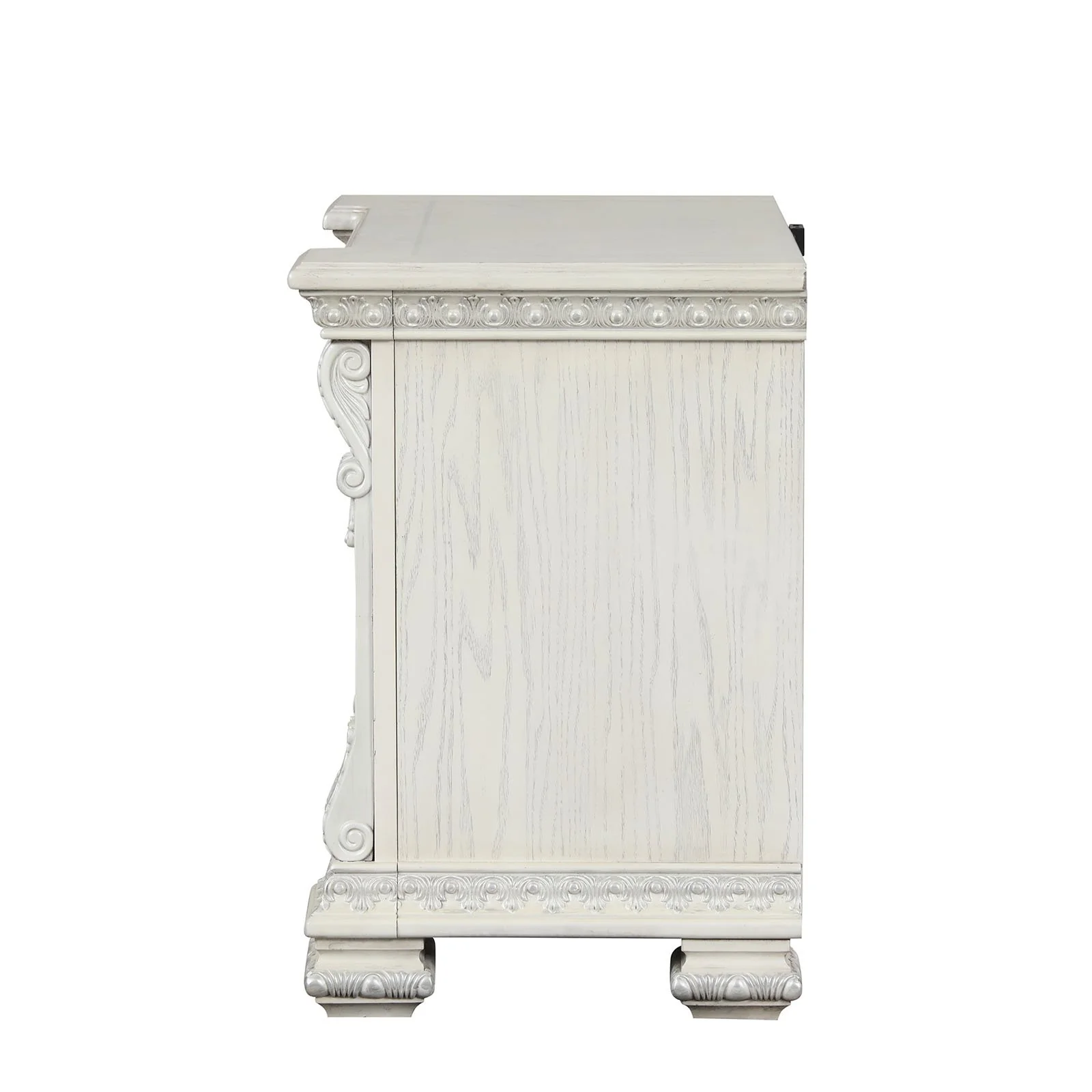 Promenade Nightstand w/ Hidden Drawer USB A-C, Wire Brushed White - Image 6