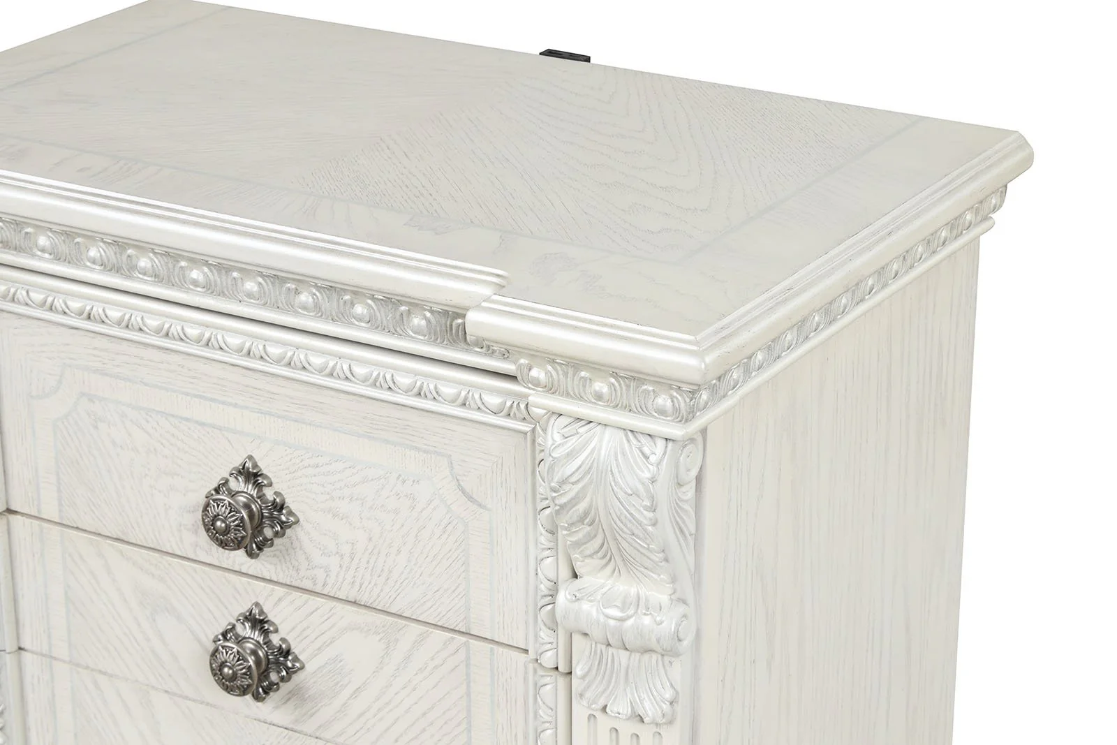 Promenade Nightstand w/ Hidden Drawer USB A-C, Wire Brushed White - Image 8
