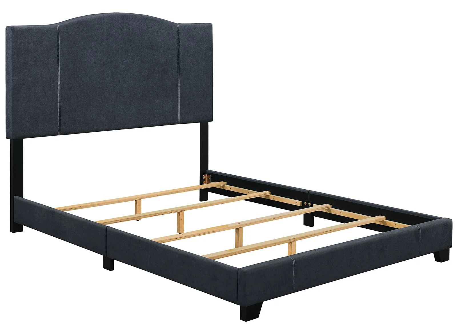 Pulaski ACH All-In-One King Modified Camel Back Upholstered Bed in Blue - Image 3