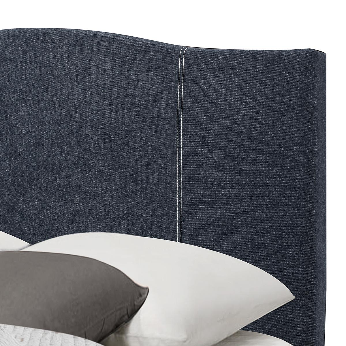 Pulaski ACH All-In-One King Modified Camel Back Upholstered Bed in Blue - Image 4