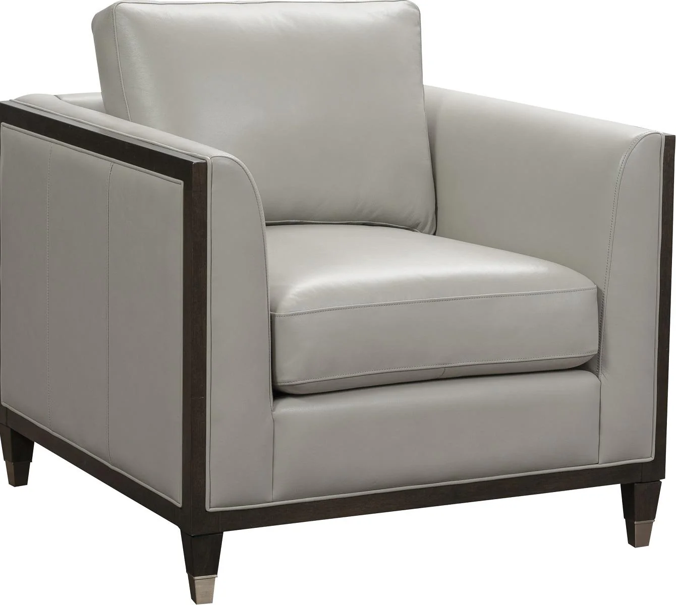 Pulaski Addison Leather Chair in Light Grey - Image 2