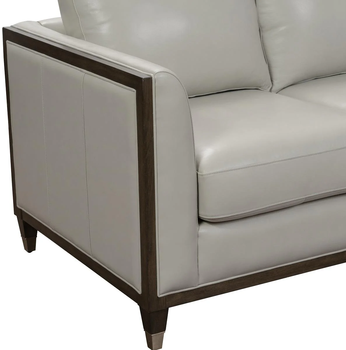 Pulaski Addison Leather Loveseat in Light Grey - Image 4