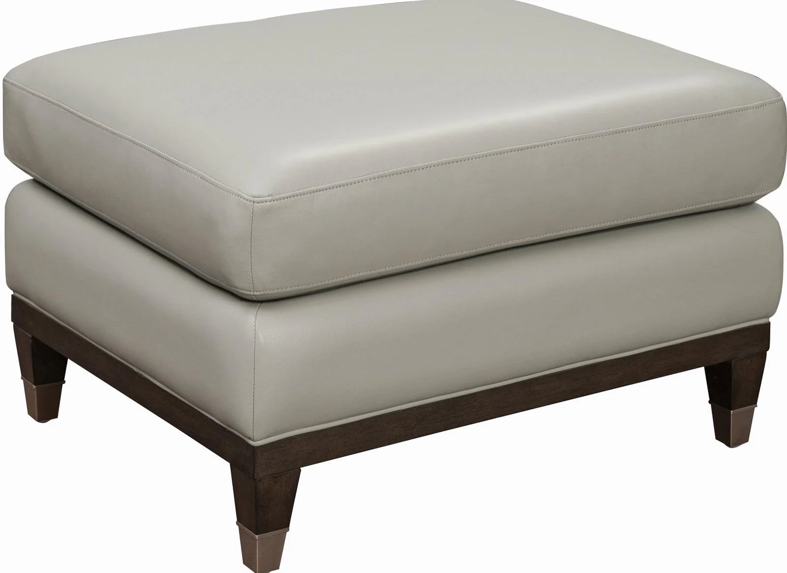 Pulaski Addison Leather Ottoman in Light Grey - Image 2