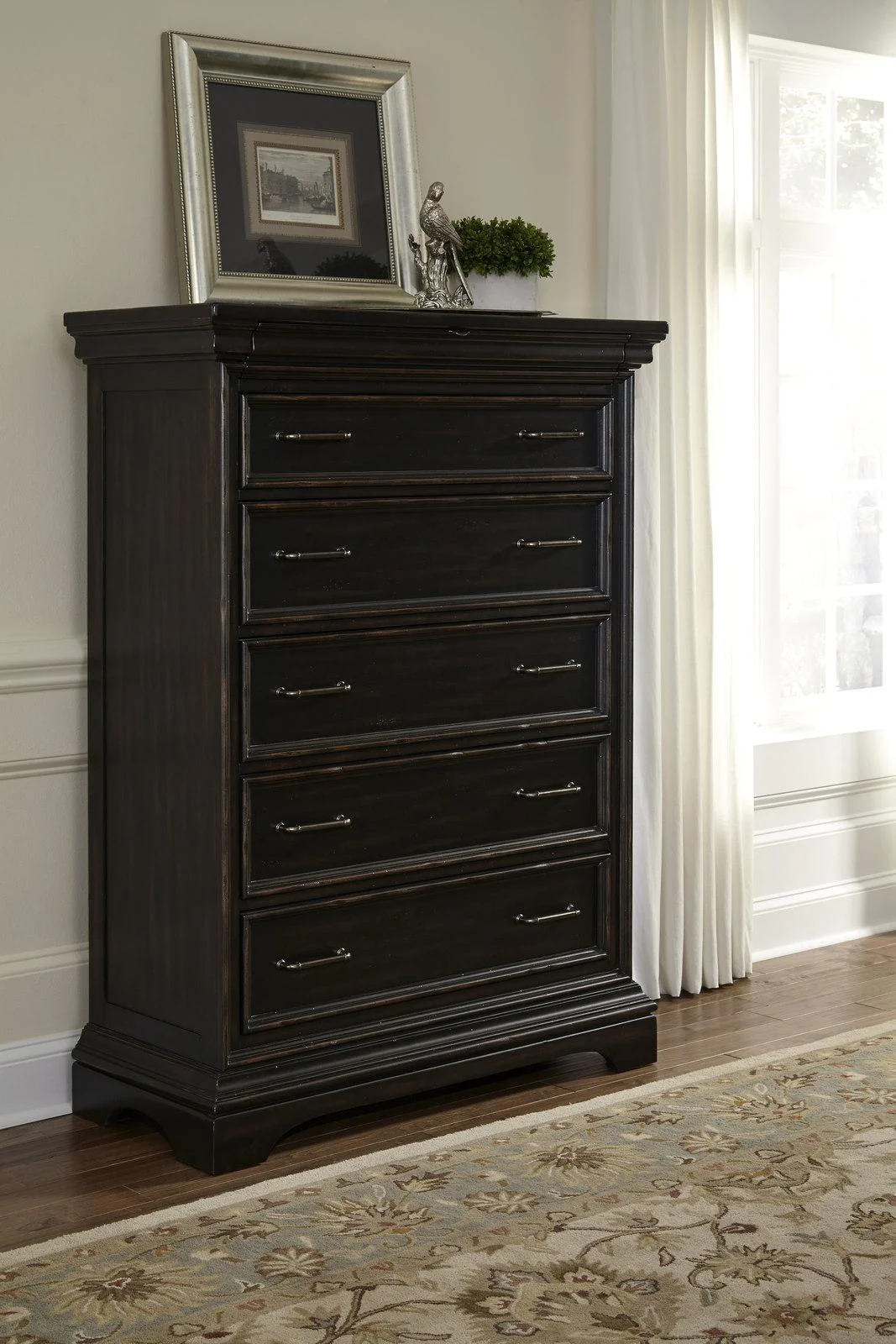 Pulaski Caldwell Drawer Chest in Dark Wood - Image 3