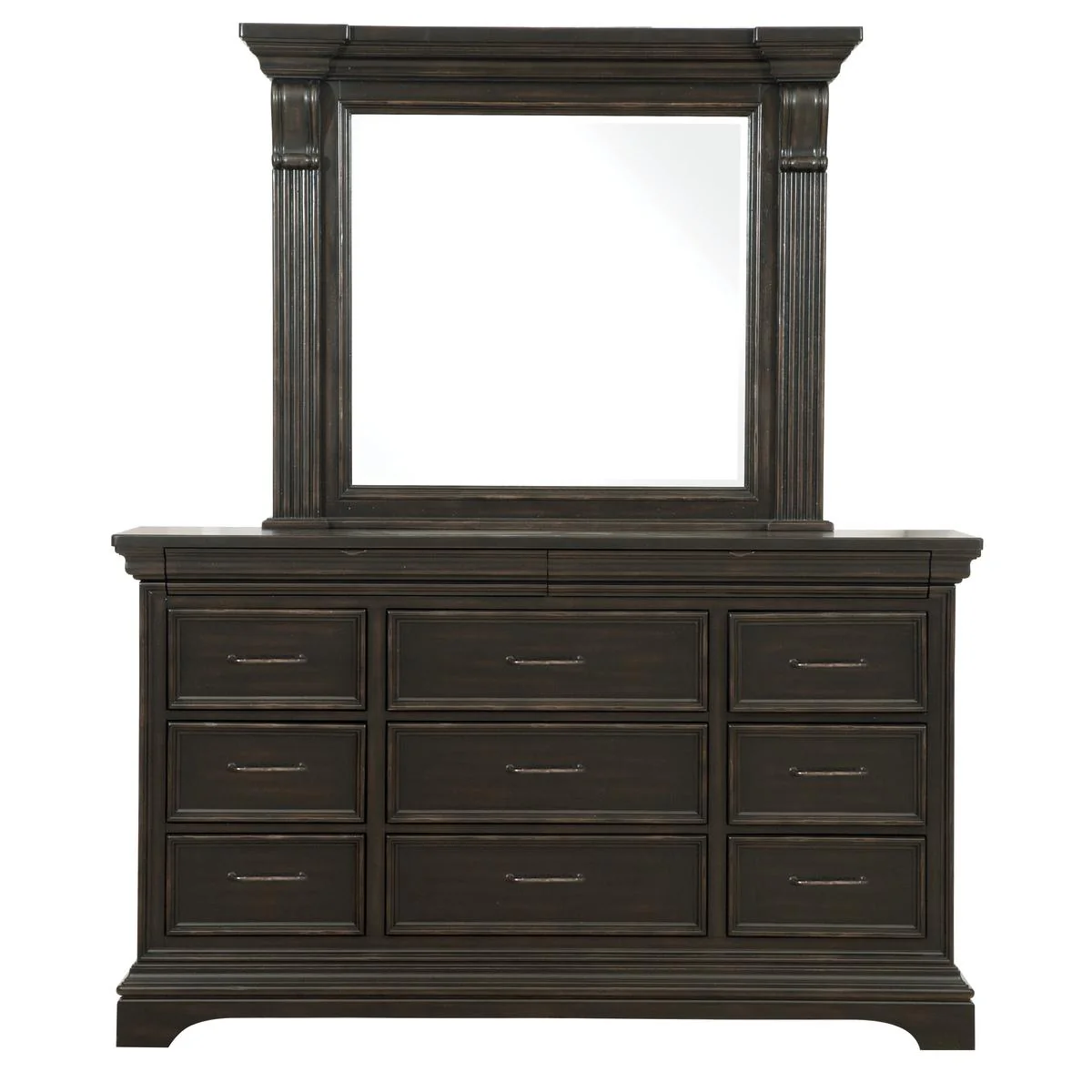 Pulaski Caldwell Mirror in Dark Wood - Image 2