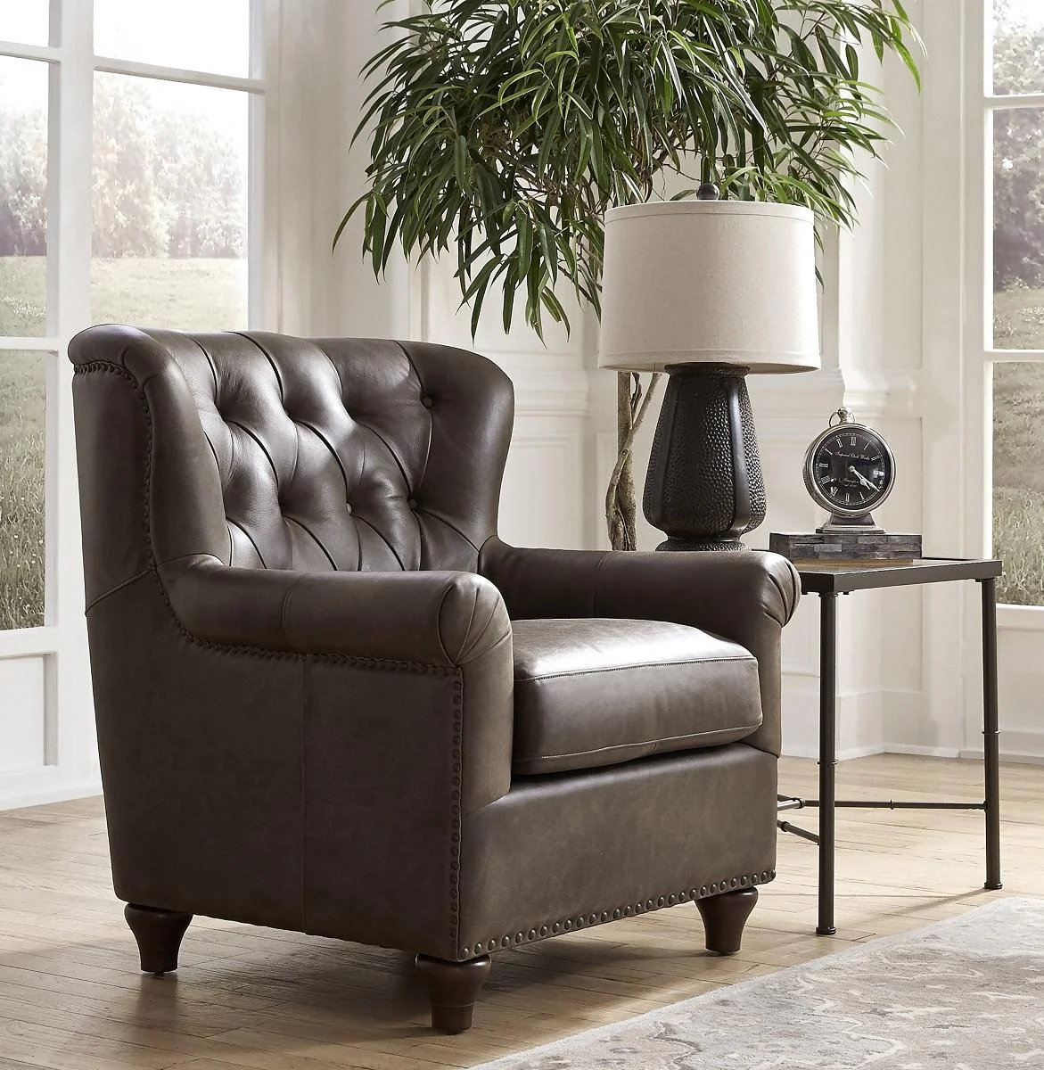 Pulaski Charlie Leather Chair in Heritage Brown - Image 2