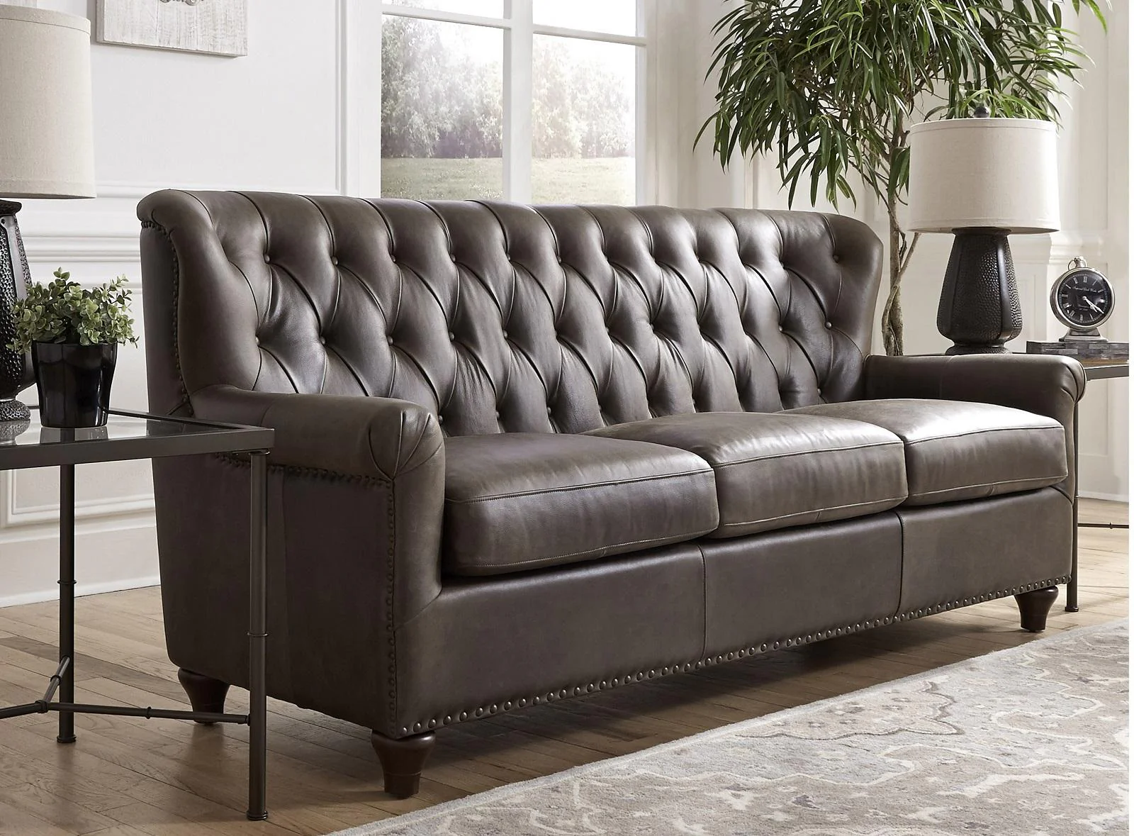 Pulaski Charlie Leather Sofa in Heritage Brown - Image 2