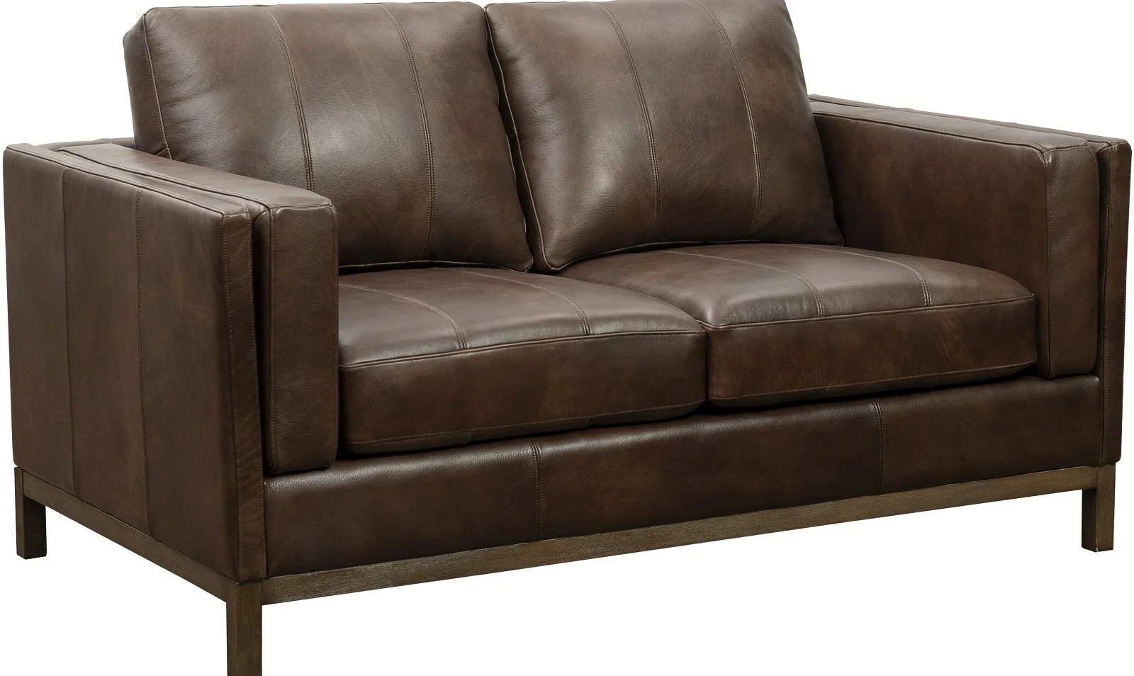 Pulaski Drake Leather Loveseat in Brown - Image 2