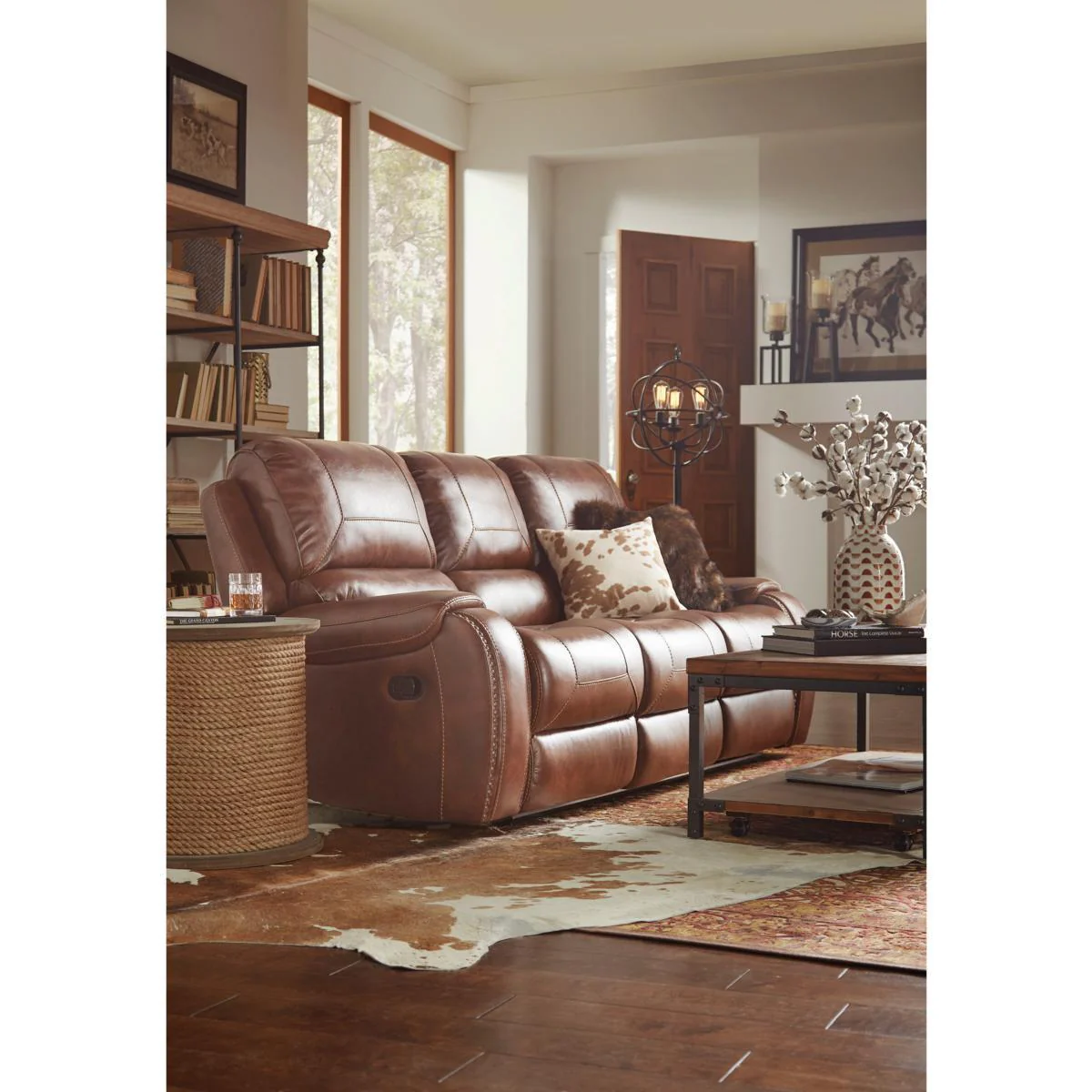 Pulaski Dual Recliner Sofa with Dropdown Charging Console - Image 5