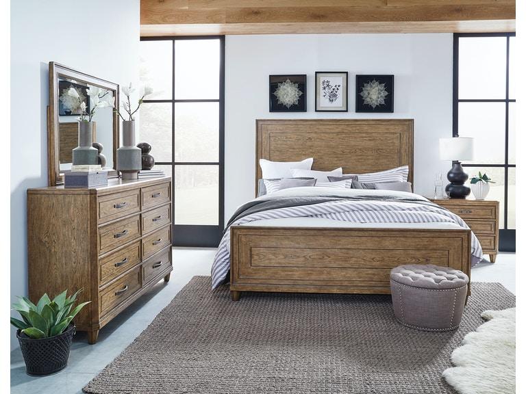 Pulaski Furniture Anthology Queen Panel Bed in Medium Wood - Image 4
