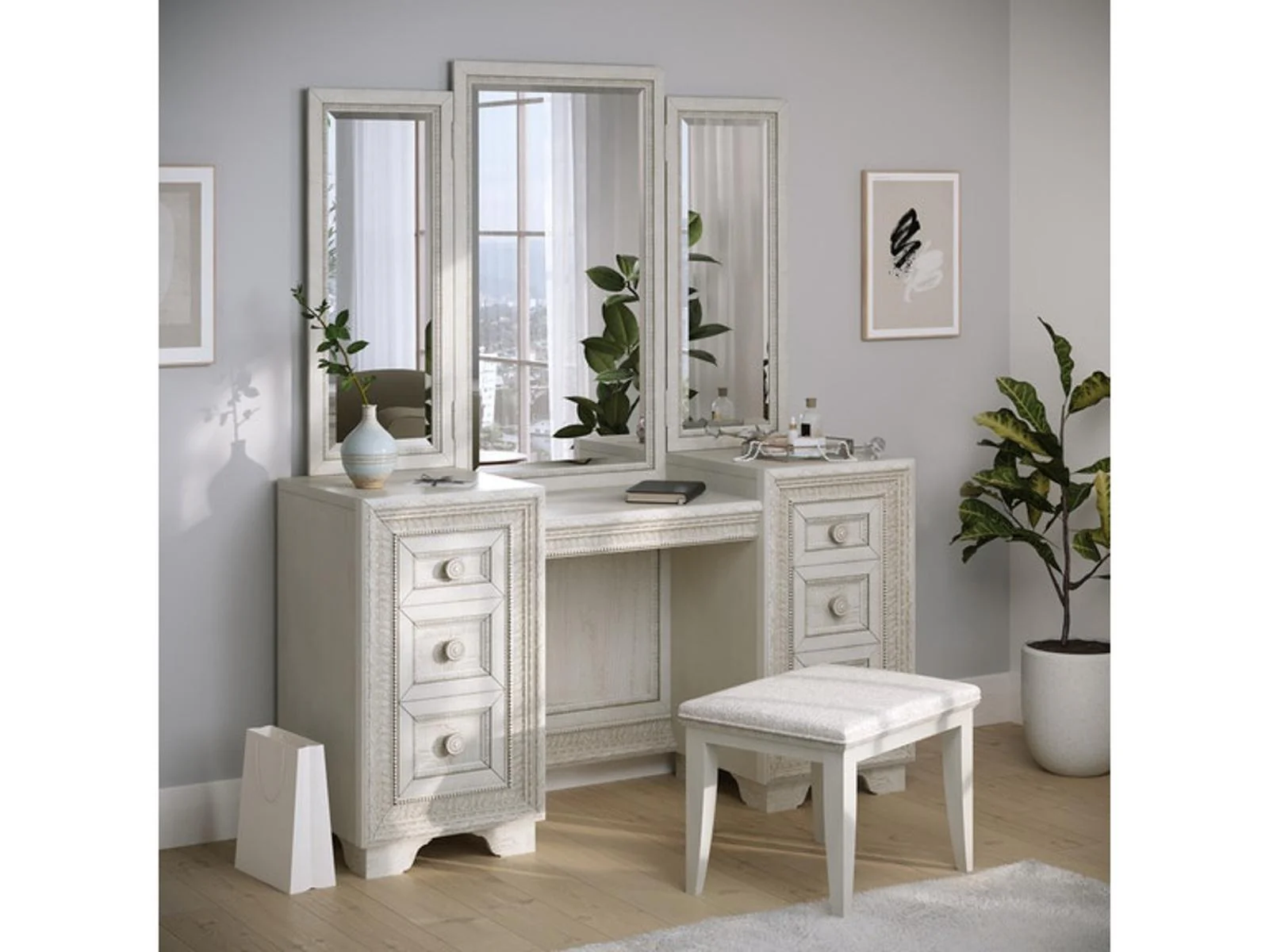 Pulaski Furniture Camila Vanity Mirror in Light Wood - Image 5