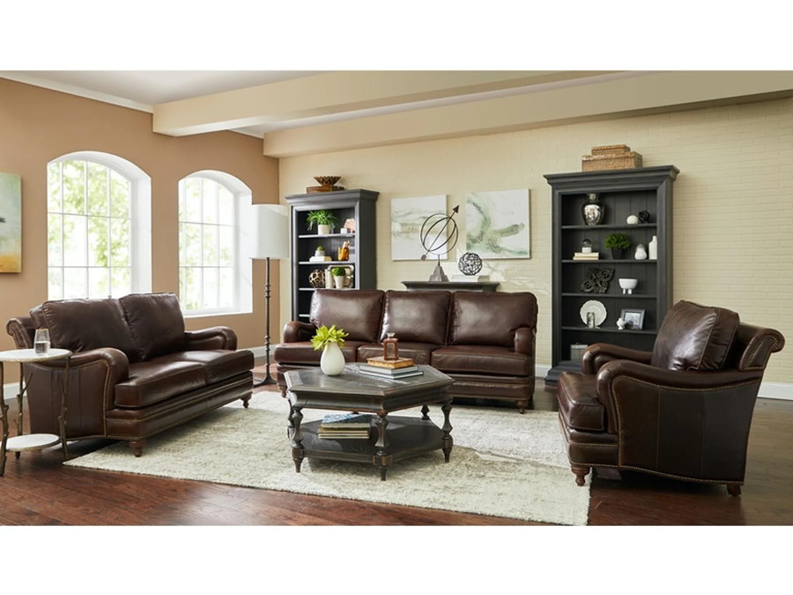 Pulaski Furniture Oliver Stationary Sofa in Dark Wood - Image 4