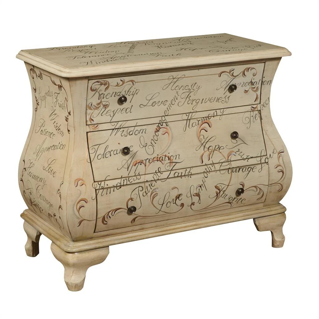 Pulaski Hand Painted Words Bombay Chest - Image 3
