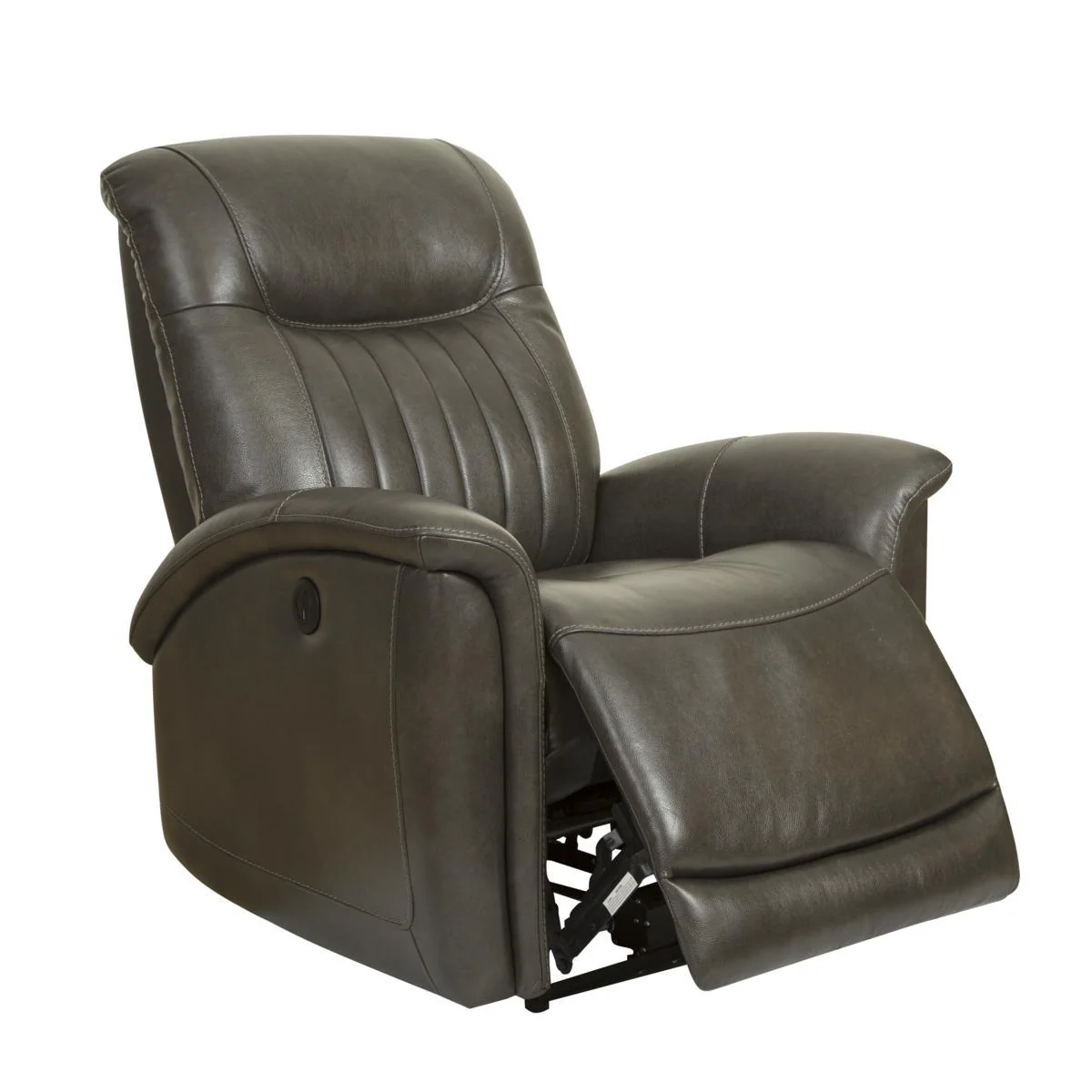 Pulaski Leather Curved Arm Power Recliner in El Paso Brown - Image 2