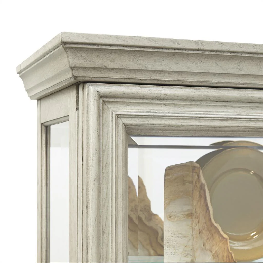 Pulaski Lighted 5 Shelf Sliding Door Curio with Lock in Natural Beige - Image 3