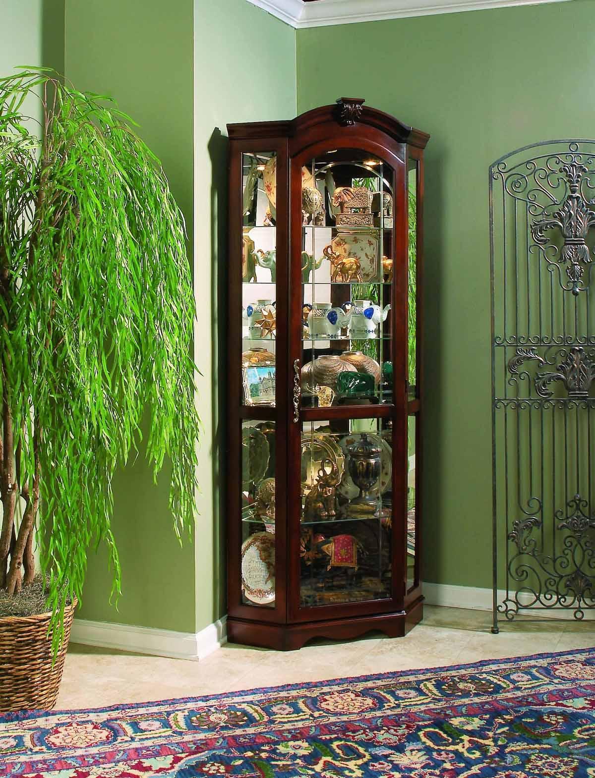 Pulaski Medallion Cherry Corner Curio - Image 2
