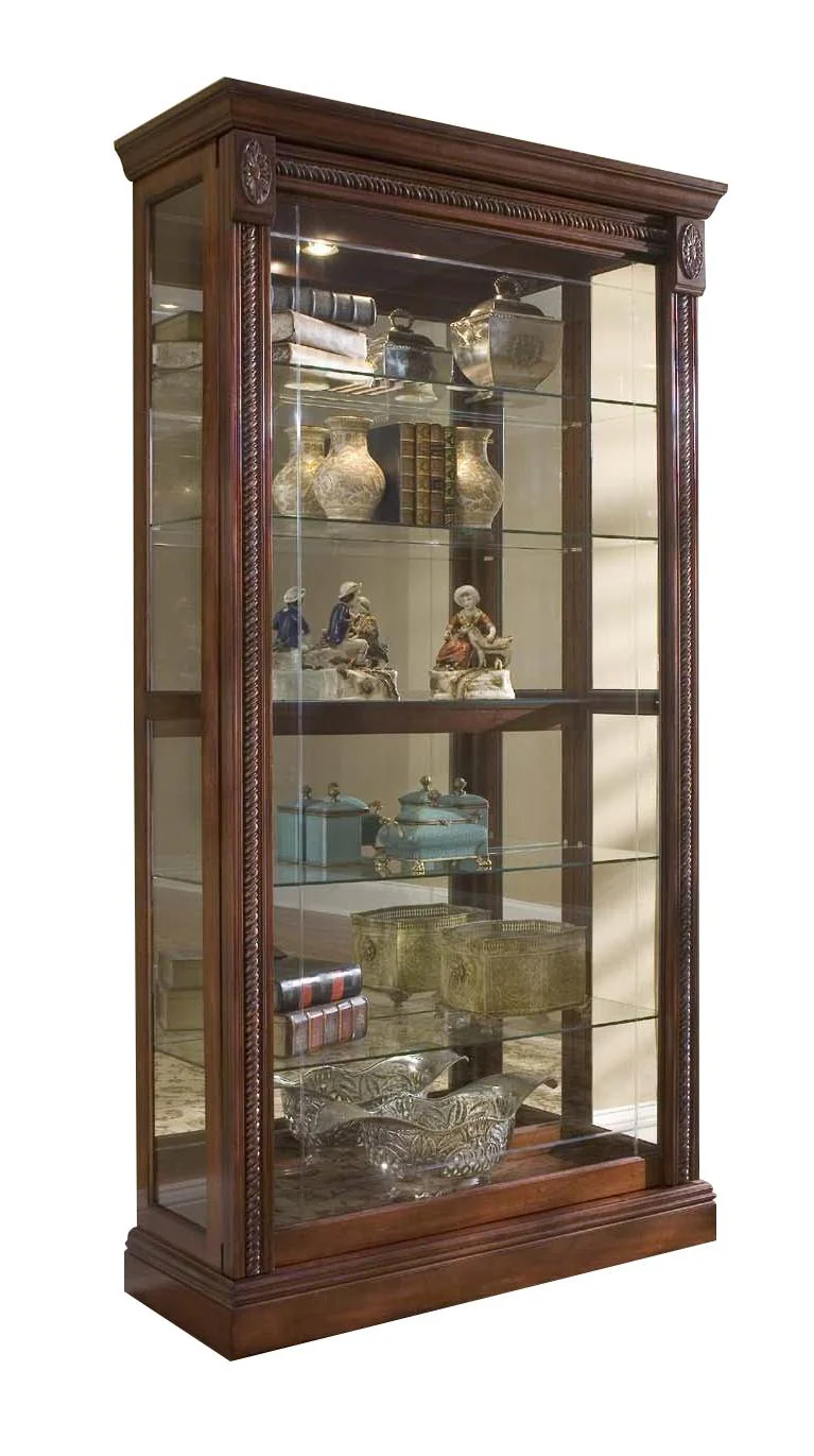Pulaski Medallion Cherry Two Way Sliding Door Curio - Image 3