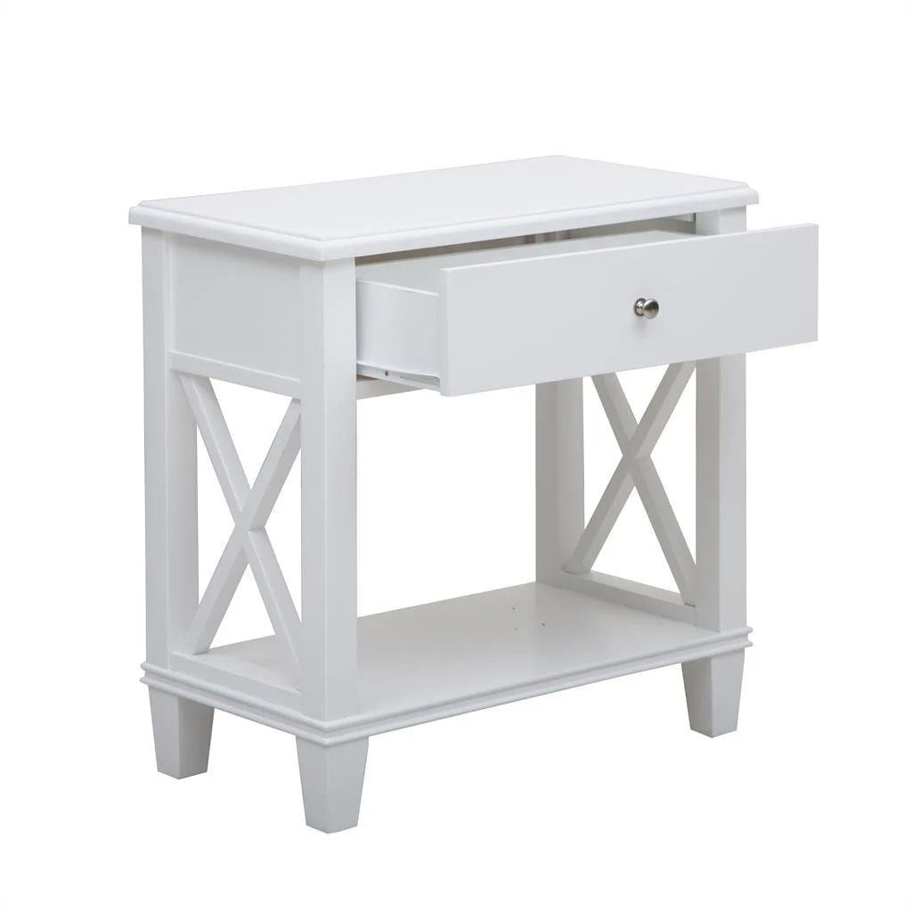 Pulaski Open 'X' Leg Side Table in White - Image 3