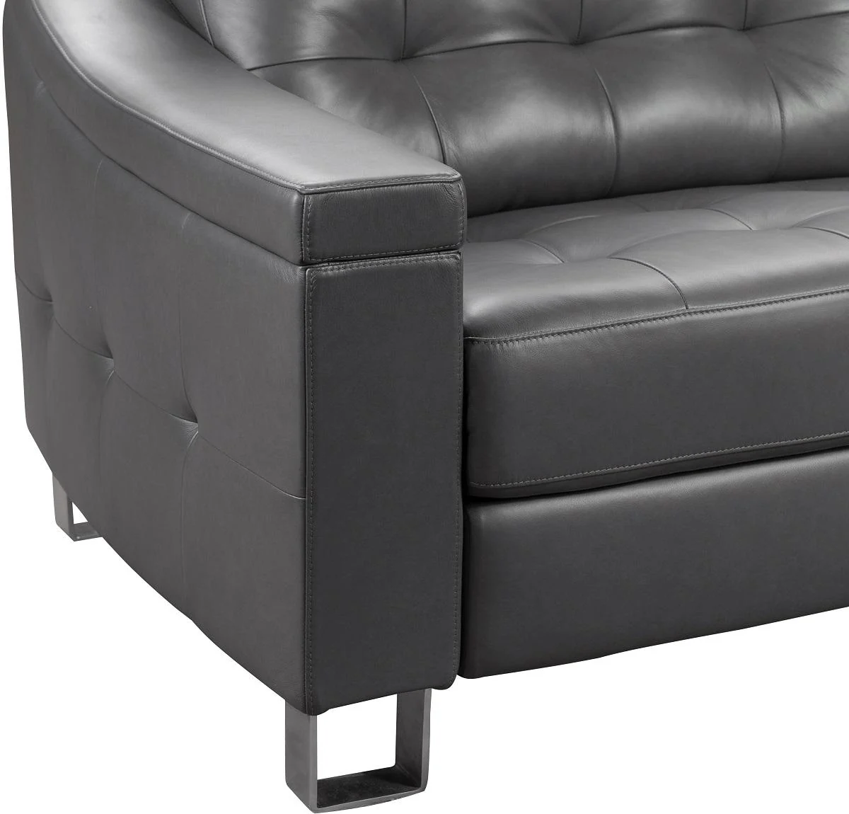 Pulaski Parker Leather Reclining Sofa in Supple Gray - Image 5