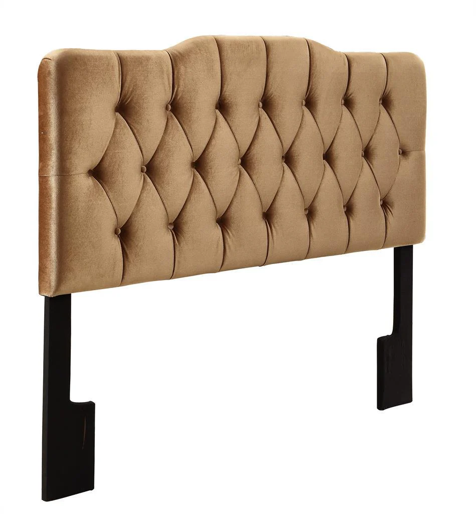 Pulaski Queen Upholstered Soft Shape Headboard in Velvet Bronze - Image 2