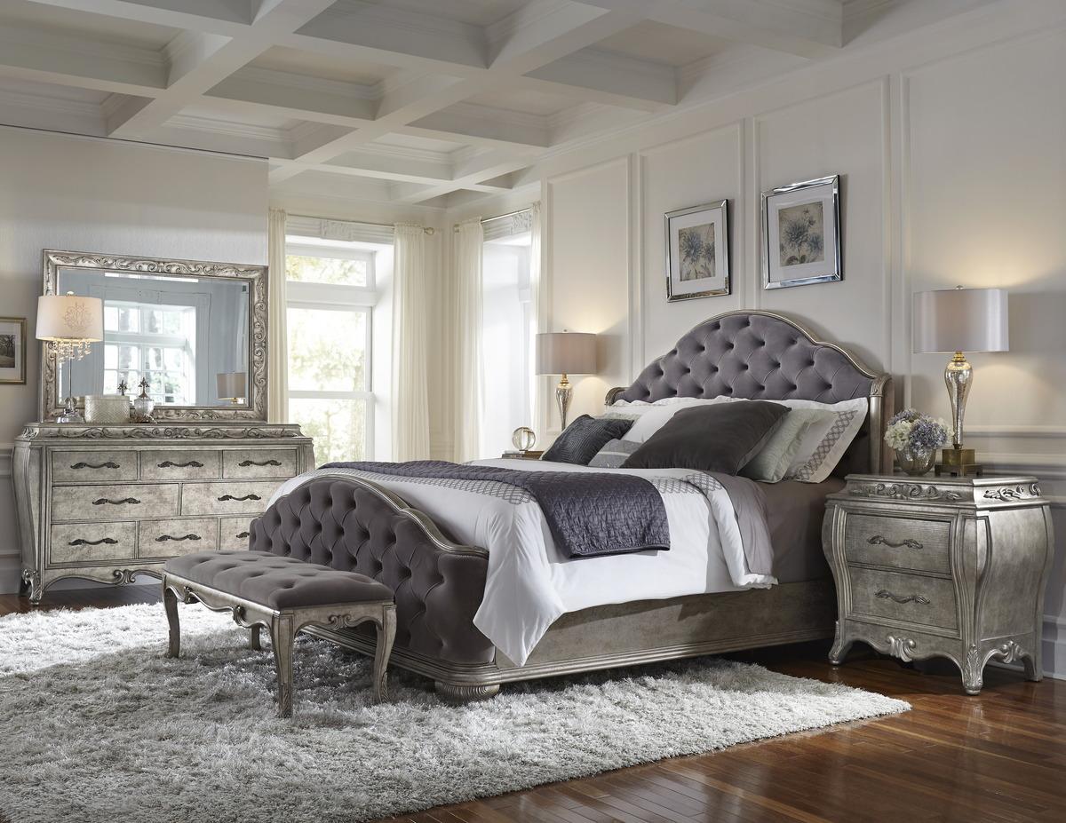 Pulaski Rhianna King Upholstered Bed in Silver Patina - Image 4