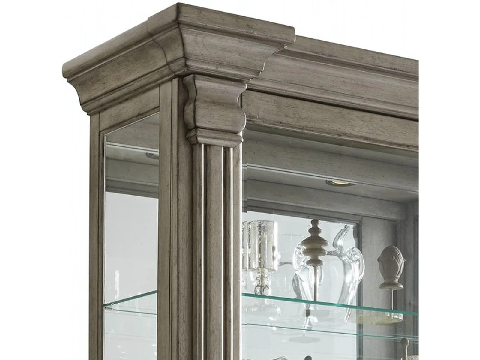 Pulaski Sliding Door Curio in Gray Wash - Image 2