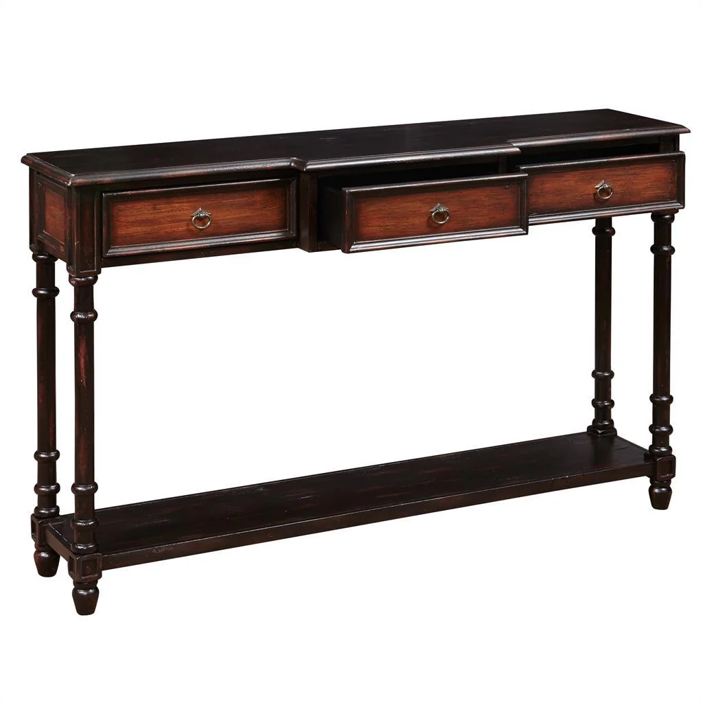 Pulaski Two Tone Rub-Through Console Table - Image 3