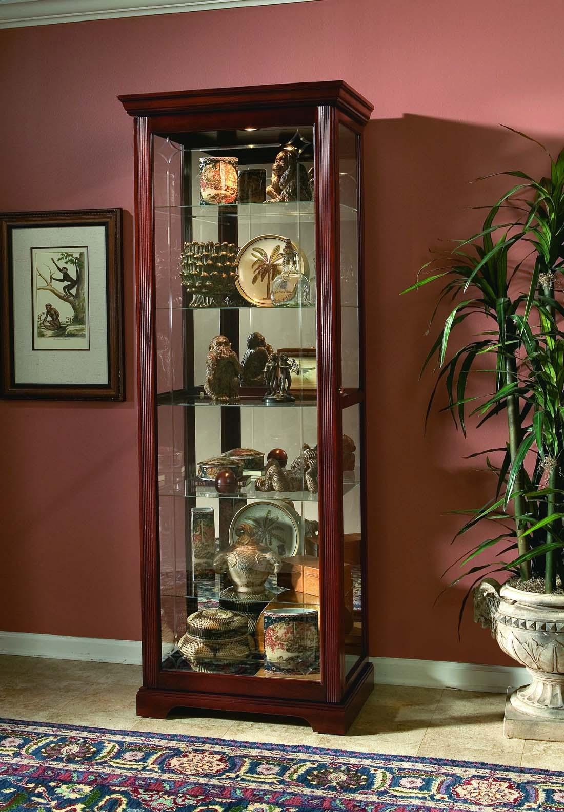 Pulaski Victorian Cherry Two Way Sliding Door Curio - Image 2