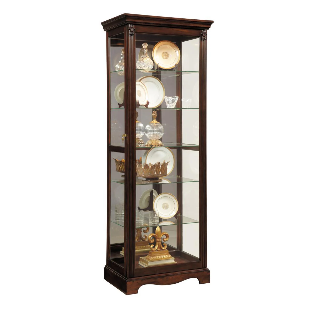 Pulaski Warm Cherry Mirrored Back Curio - Image 2