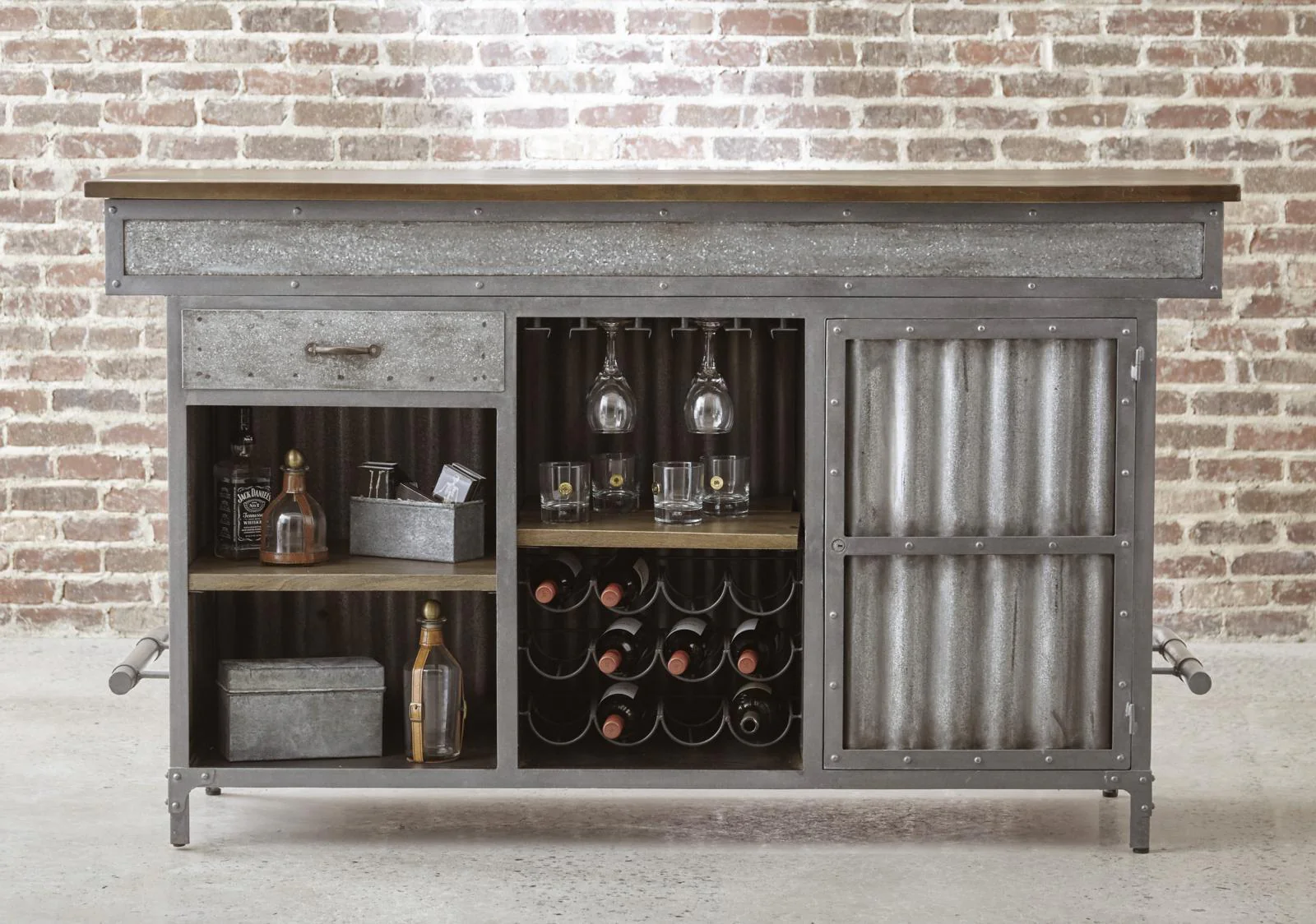 Pulaski Wood and Metal Bar - Image 4