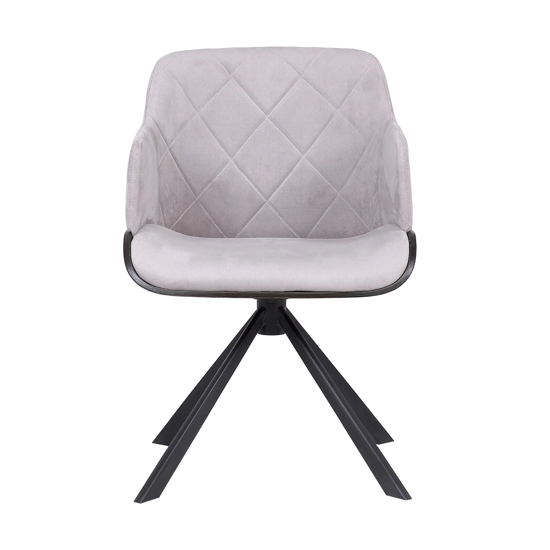 Puma Mid-Century Dining Chair in Black Powder Coated Finish with Gray Velvet and Walnut Glazed Finish - Image 2