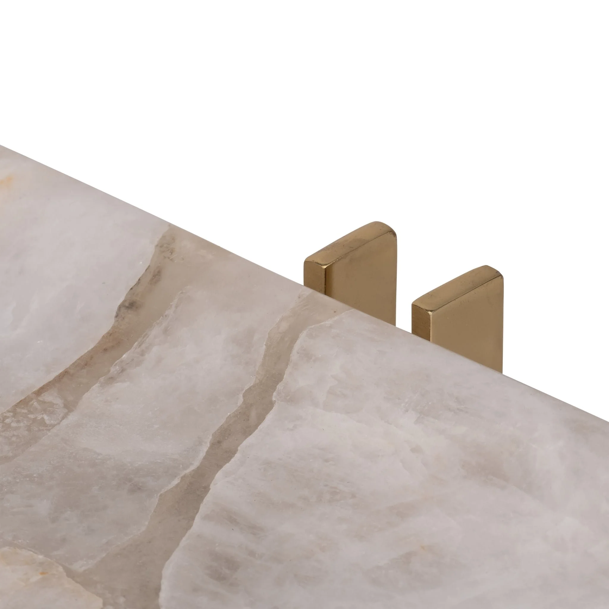 Quartz, 14" White Tray With Gold Details, White/go - Image 5