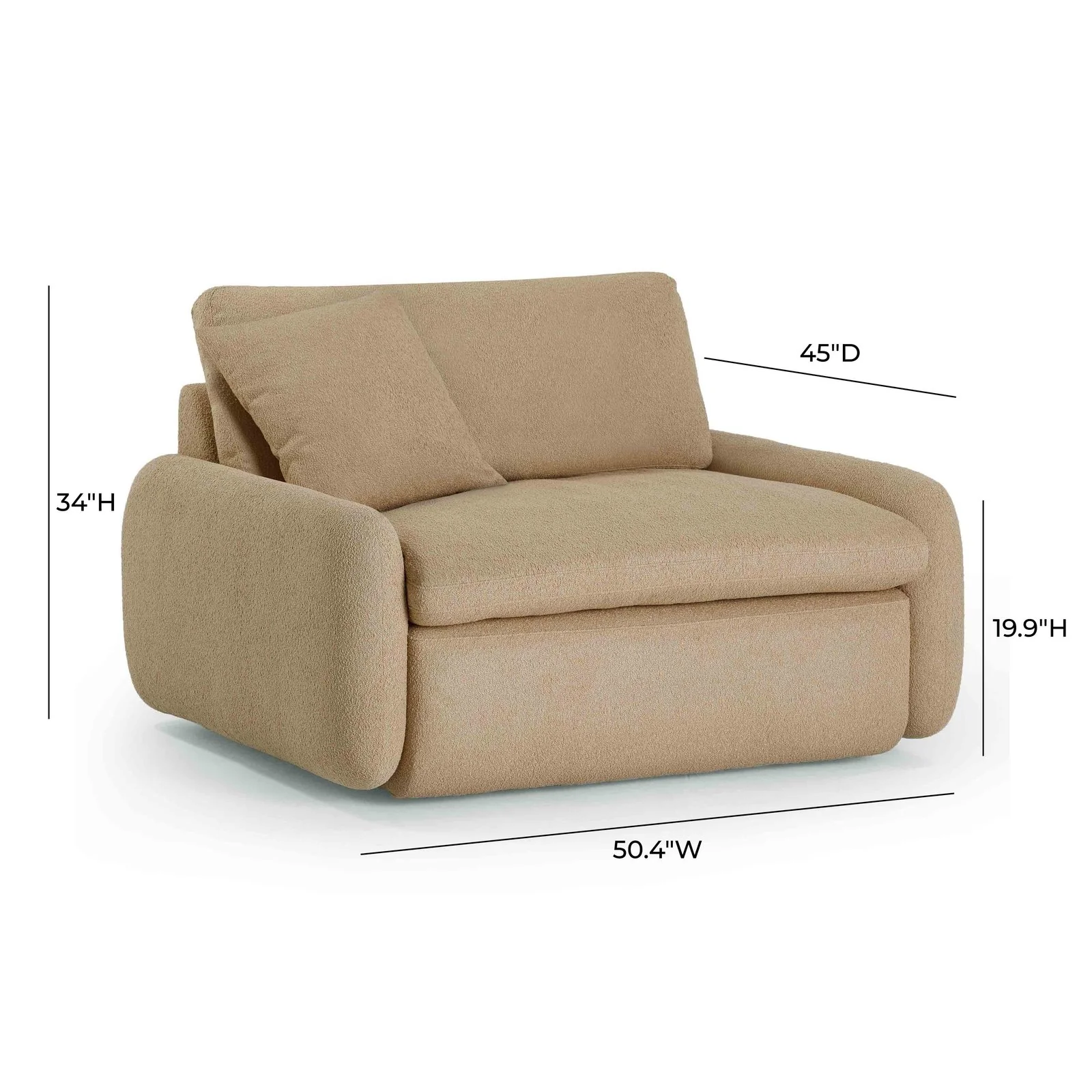 Rachelle Tan Boucle Lounge Chair - Image 7