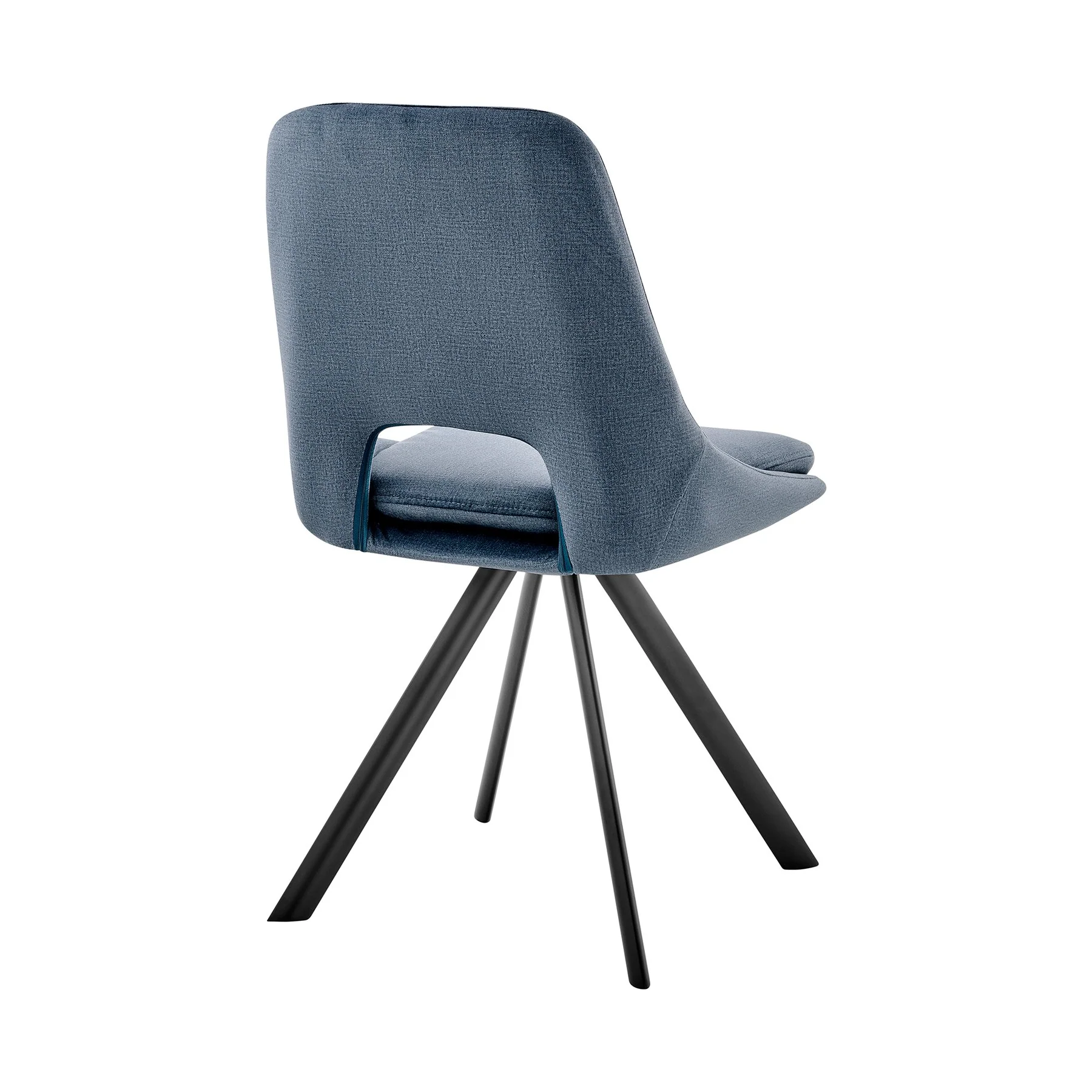 Radford and Lexi 5 Piece Modern Rectangular Dining Set in Light Gray Melamine Wood and Blue Fabric - Image 3