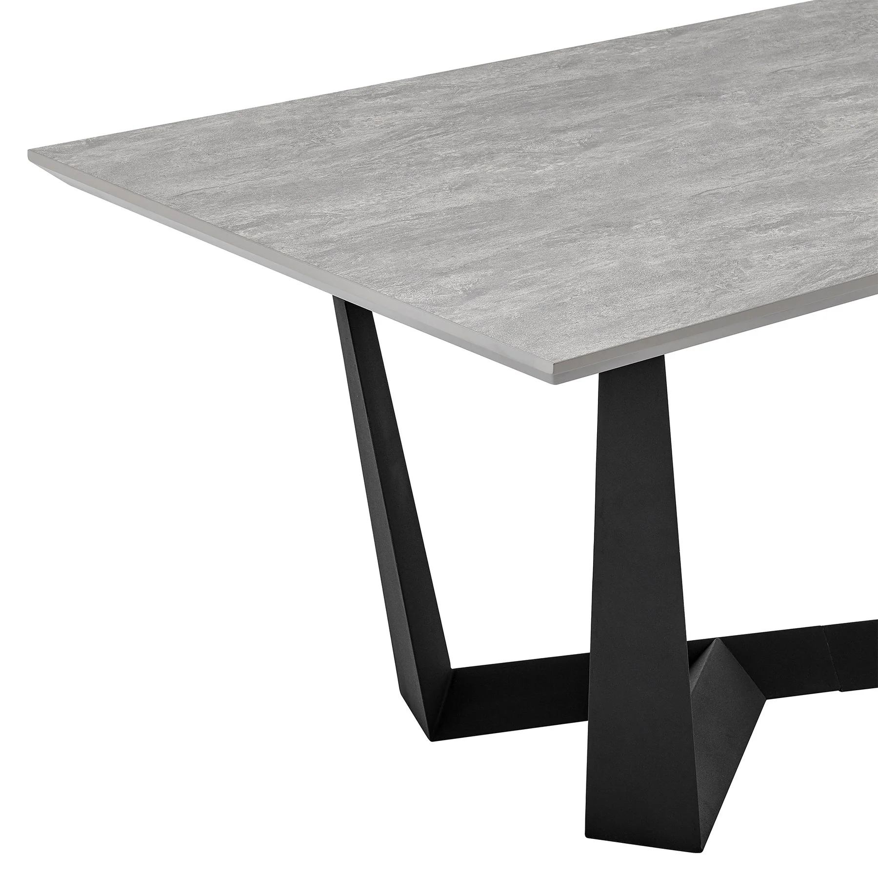 Radford and Lexi 5 Piece Modern Rectangular Dining Set in Light Gray Melamine Wood and Blue Fabric - Image 7
