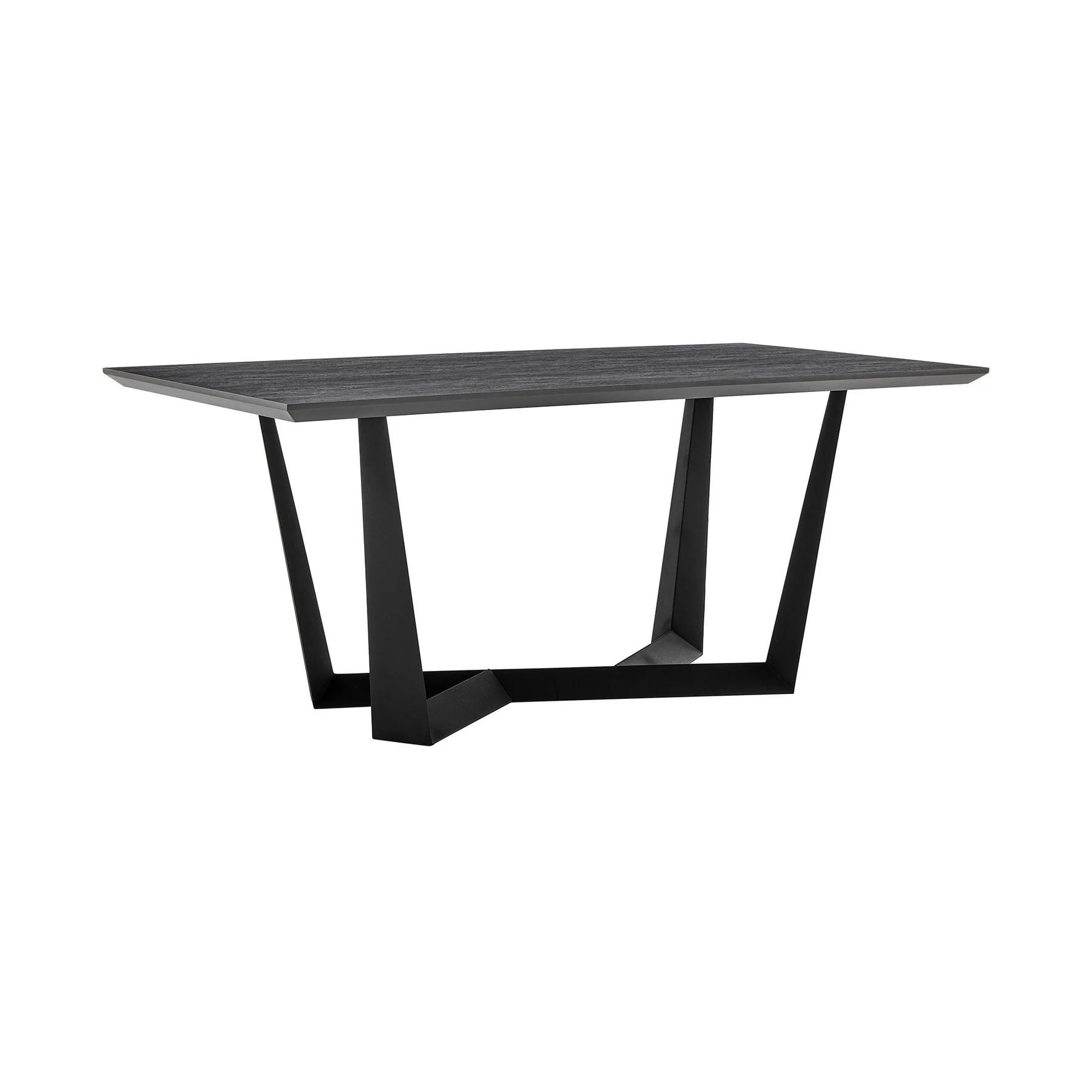 Radford Dark Gray Rectangular Dining Table with Black Finish - Image 2